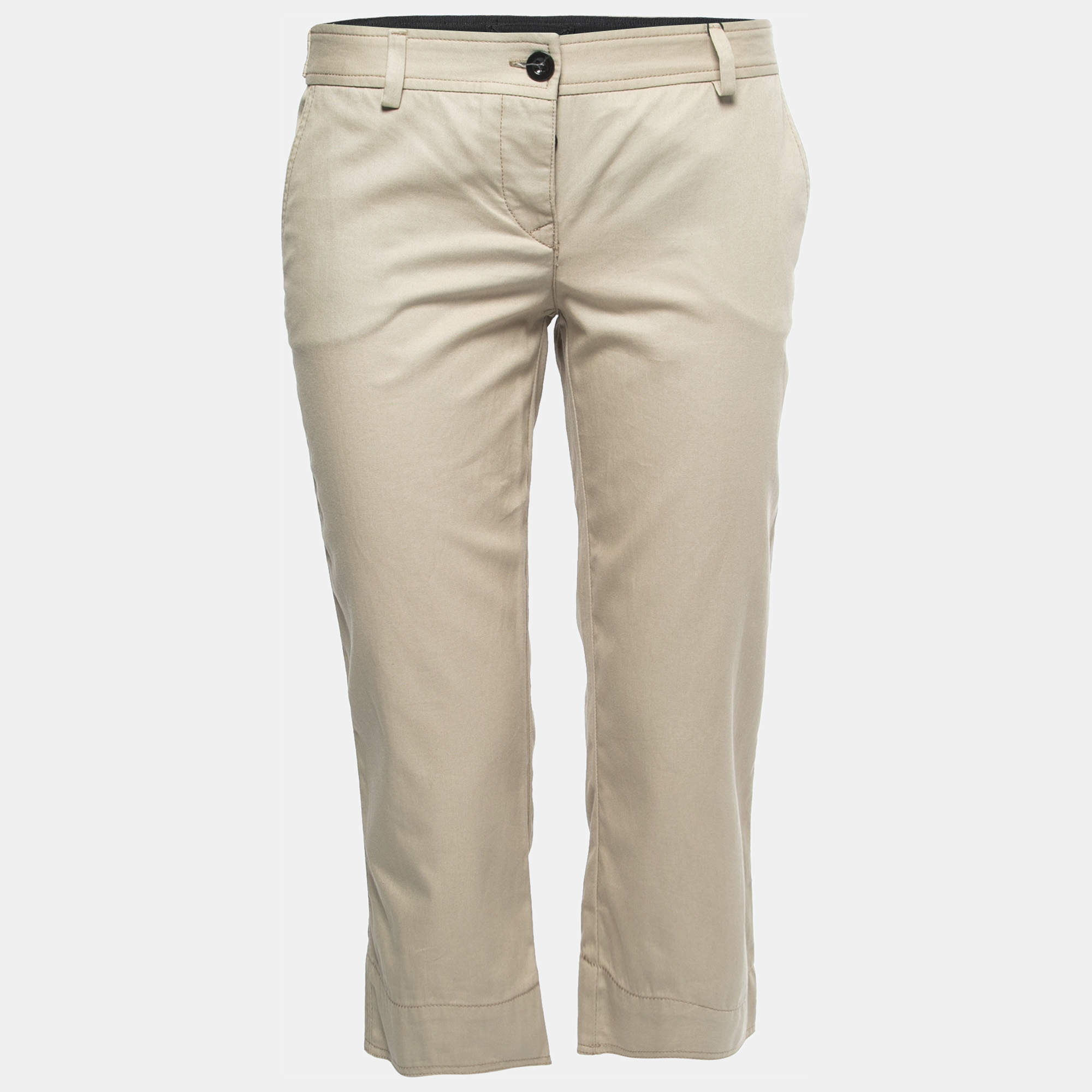 Pre Owned D&G Beige Cotton Capri Pants M