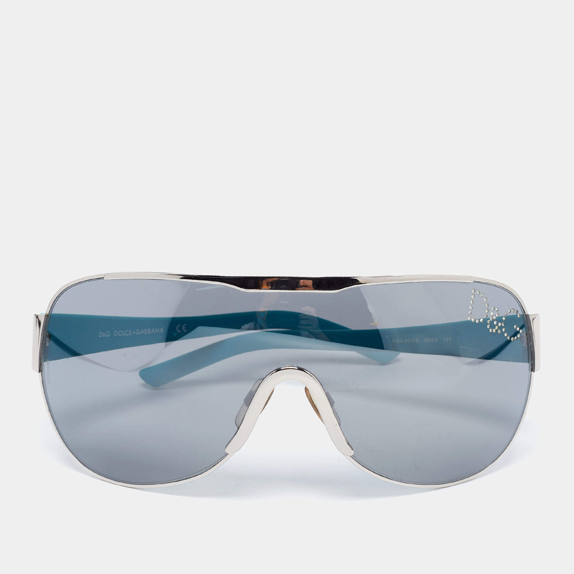 Pre Owned D&G Black/Blue DG6011b Shield Sunglasses
