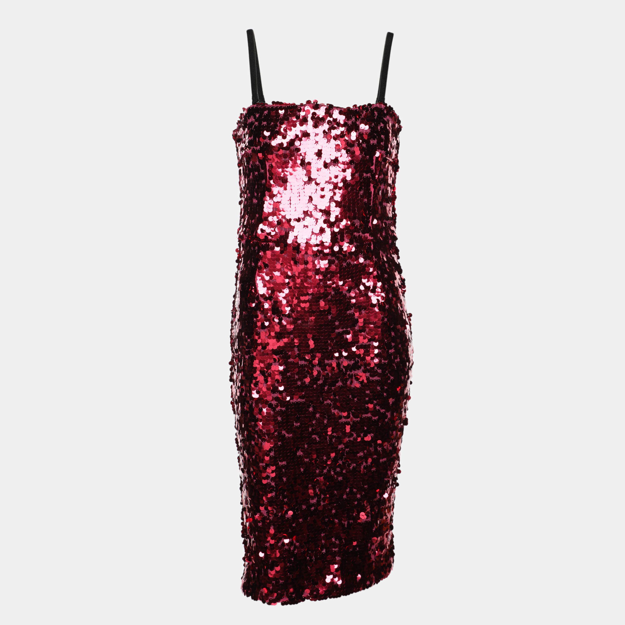 Pre Owned D&G Pink Sequin Embellished Dress S