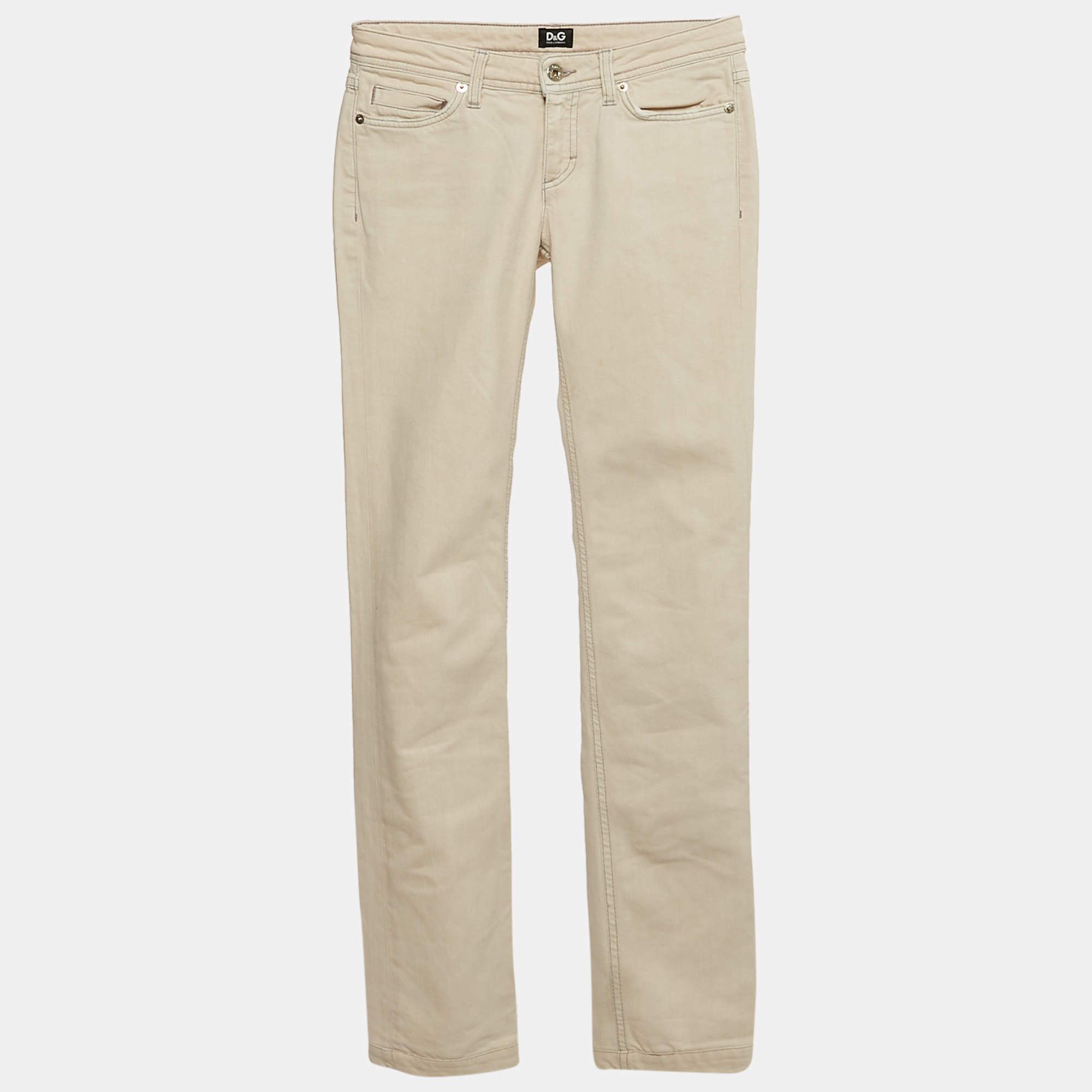 D&G Cream Denim Tight Fit Jeans S Waist 30"