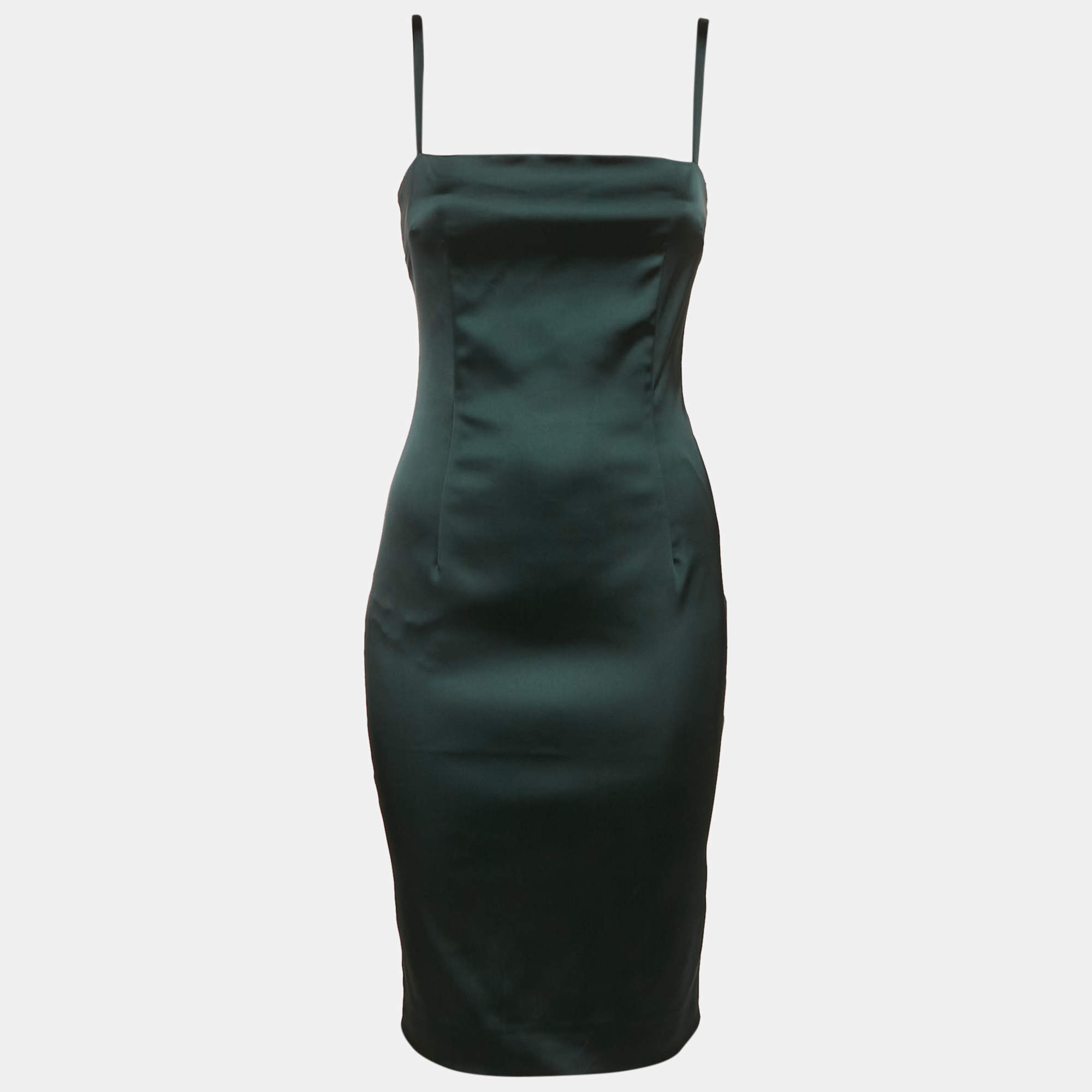 D&G Green Satin Strappy Short Dress S