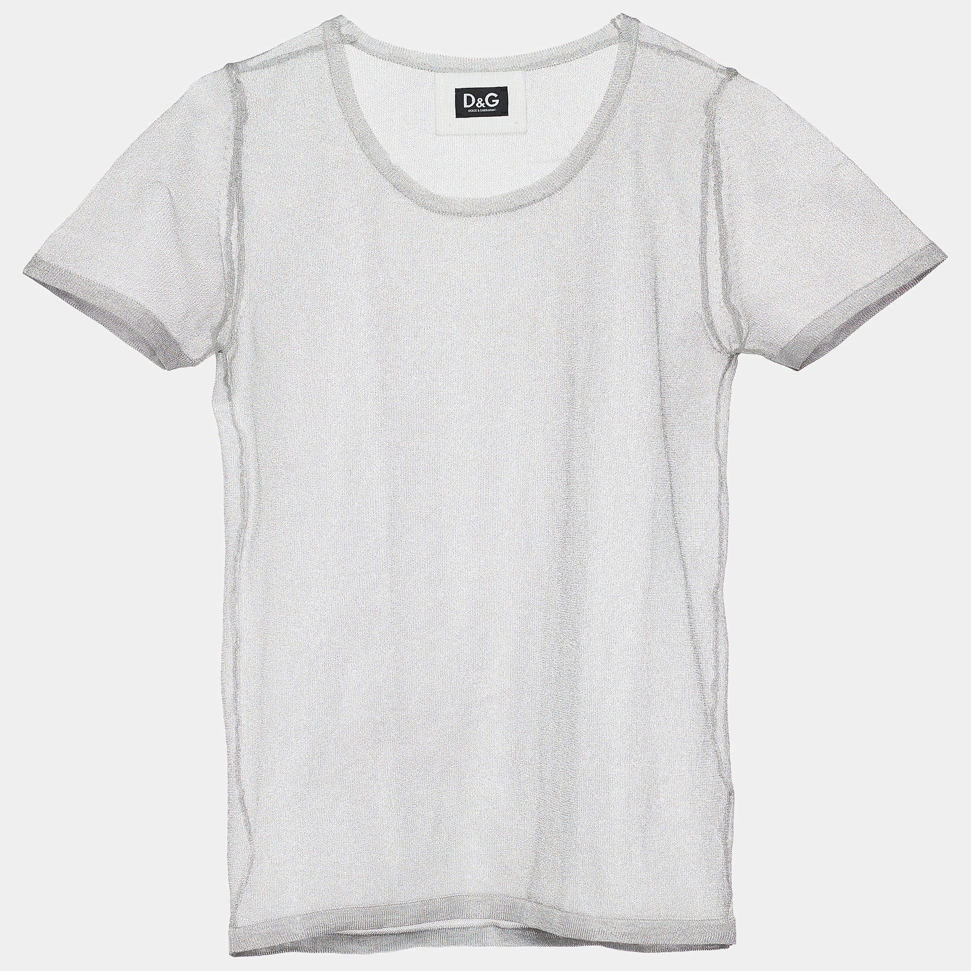 D&G Silver Mesh Sheer Top M