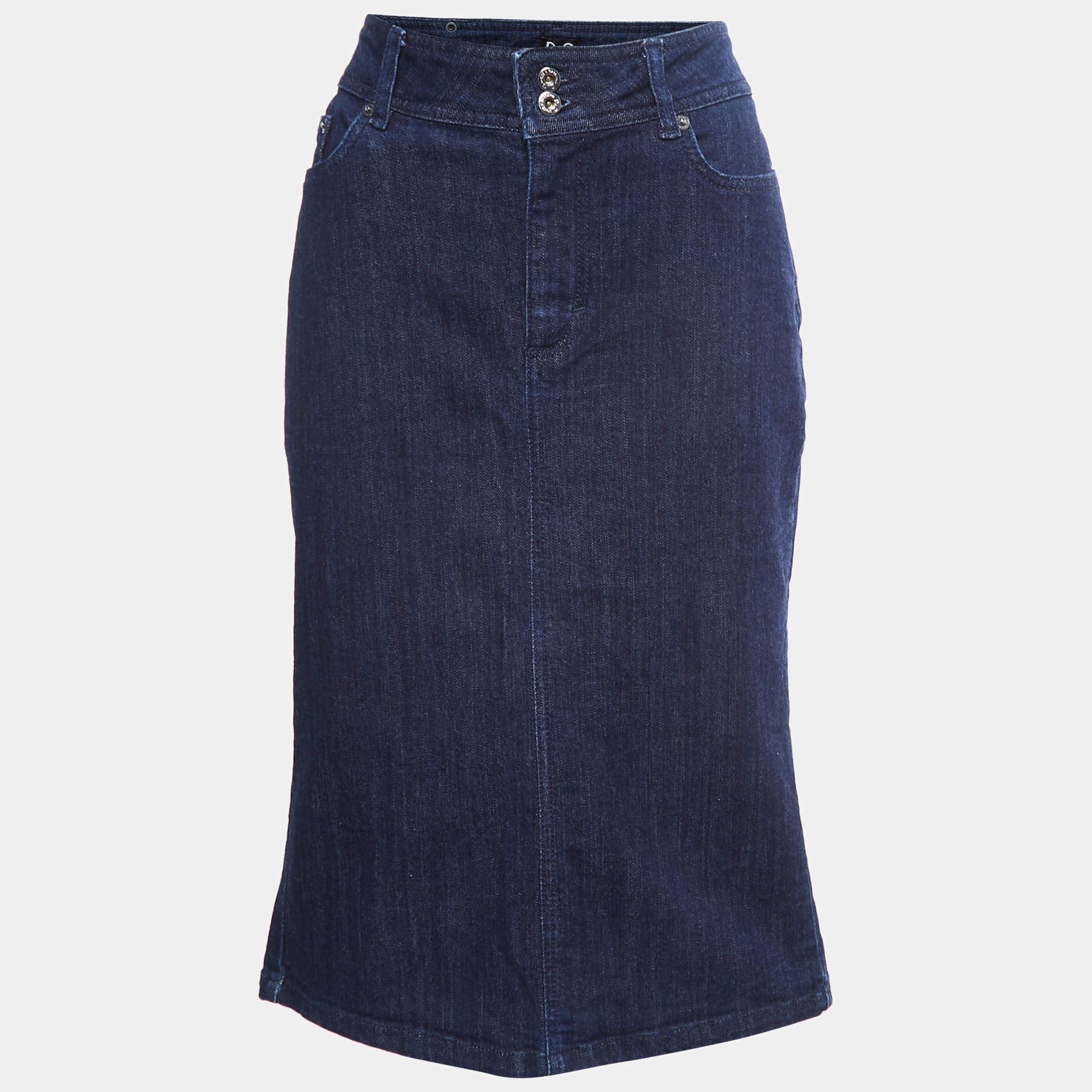 Pre Owned D&G Blue Denim Pencil Skirt L