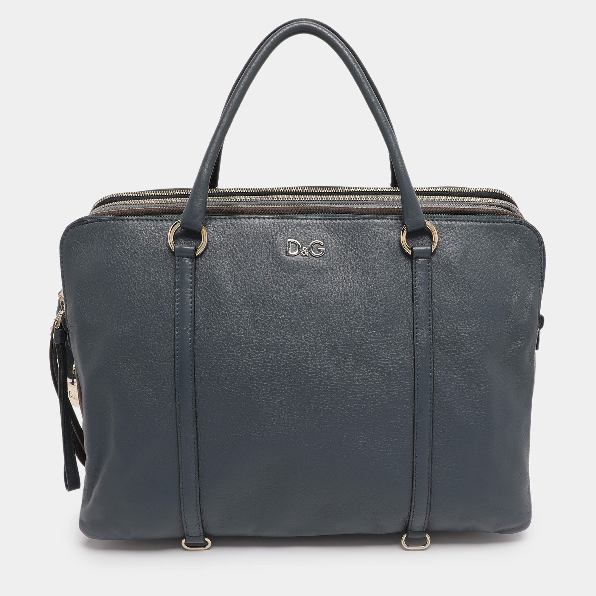 Pre Owned D&G Tricolor Leather Lily Twist Satchel