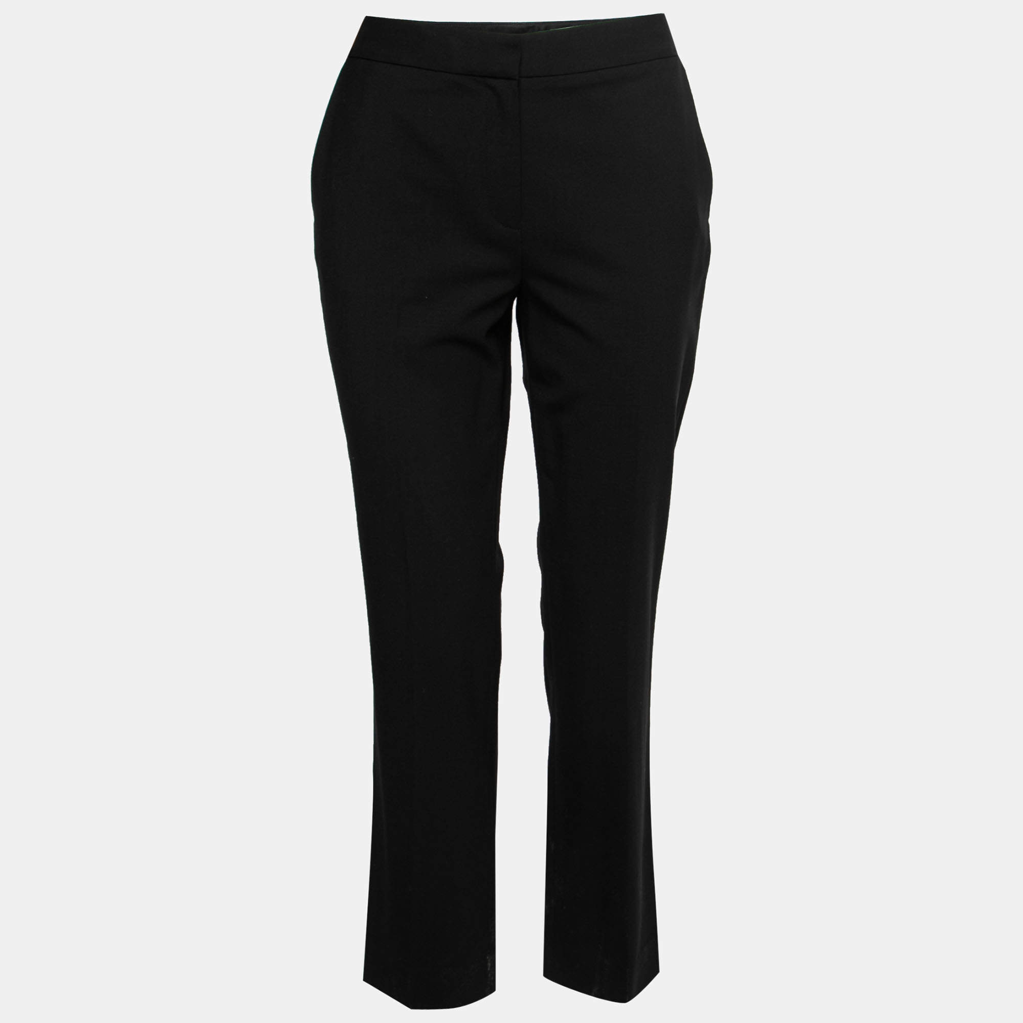 Diane Von Furstenberg Black Wool Tailored Trousers M