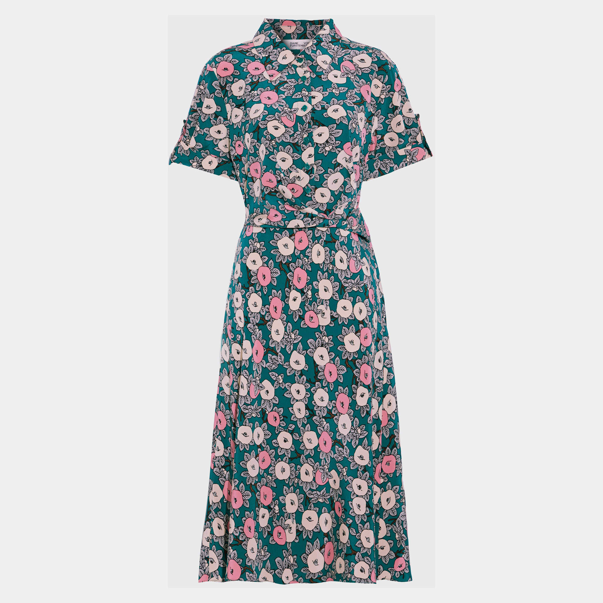 Pre Owned Diane Von Furstenberg Silk Midi Dress 2