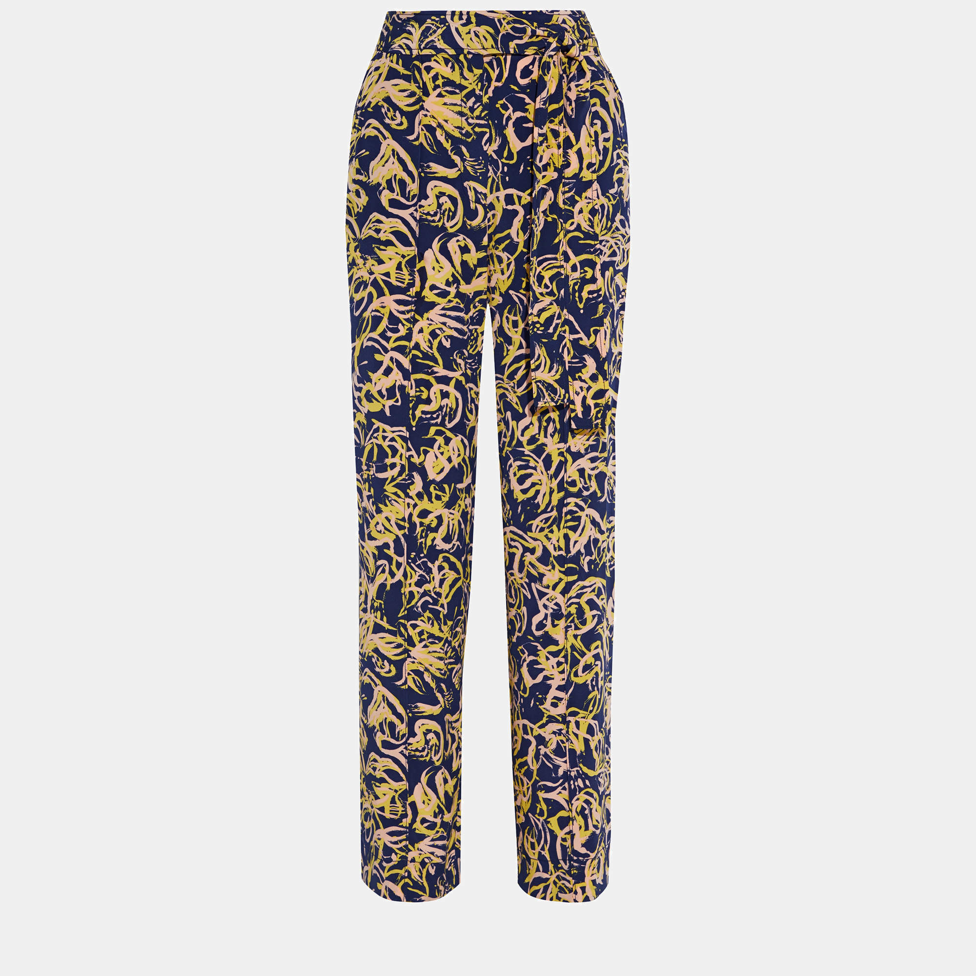 Diane Von Furstenberg Multicolor Printed Silk Wide Leg Pants XXL (US 12)