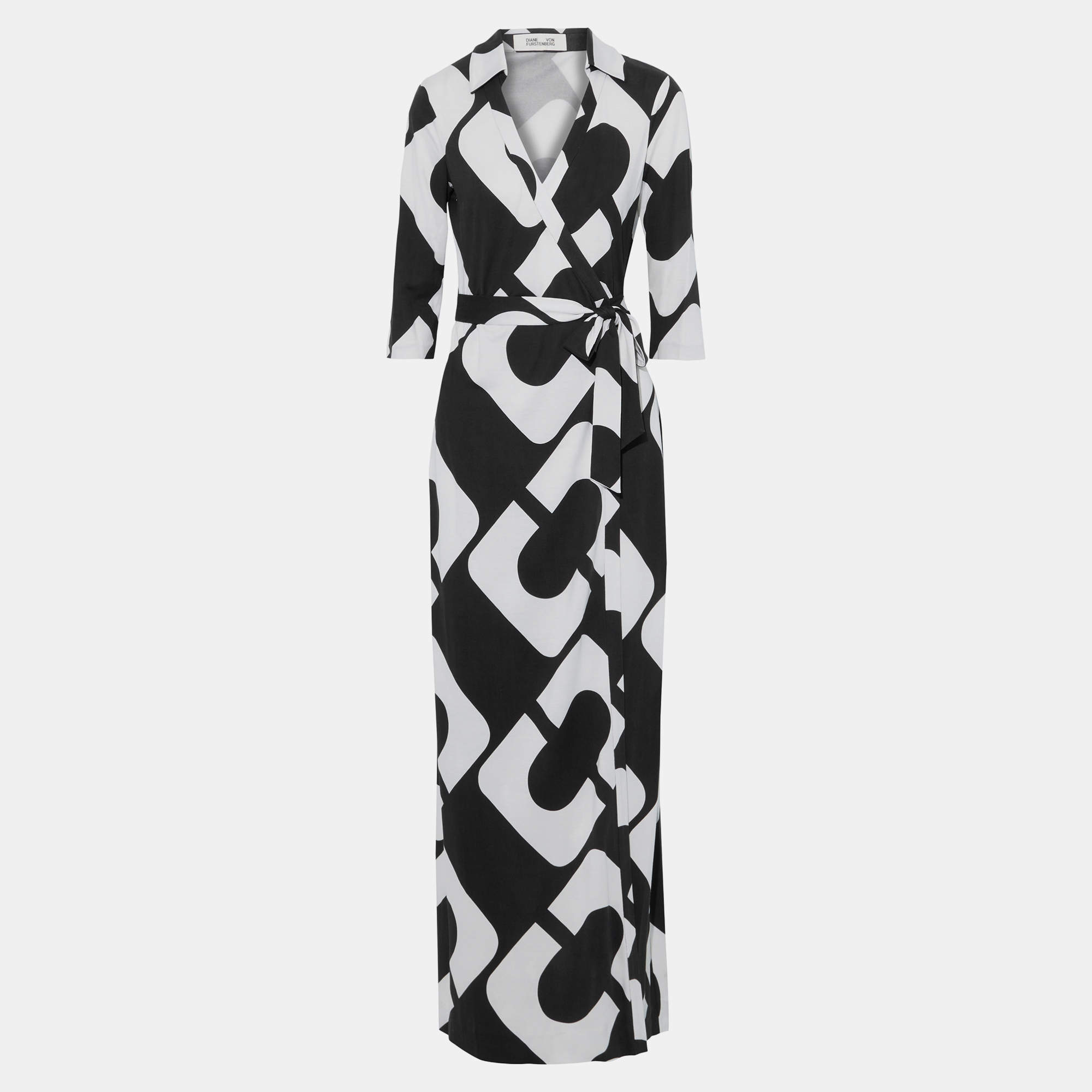 Pre Owned Diane Von Furstenberg Silk Maxi Dress L