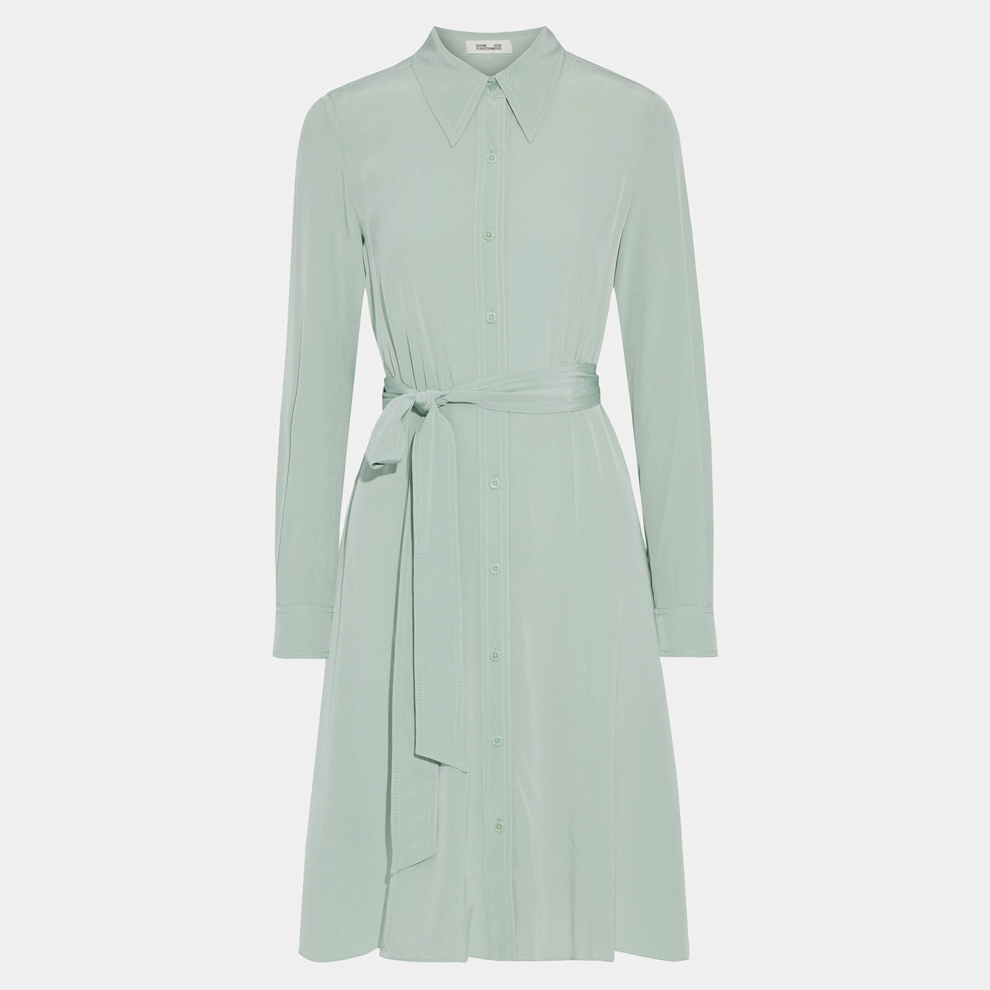 Pre Owned Diane Von Furstenberg Silk Knee Length Dress M