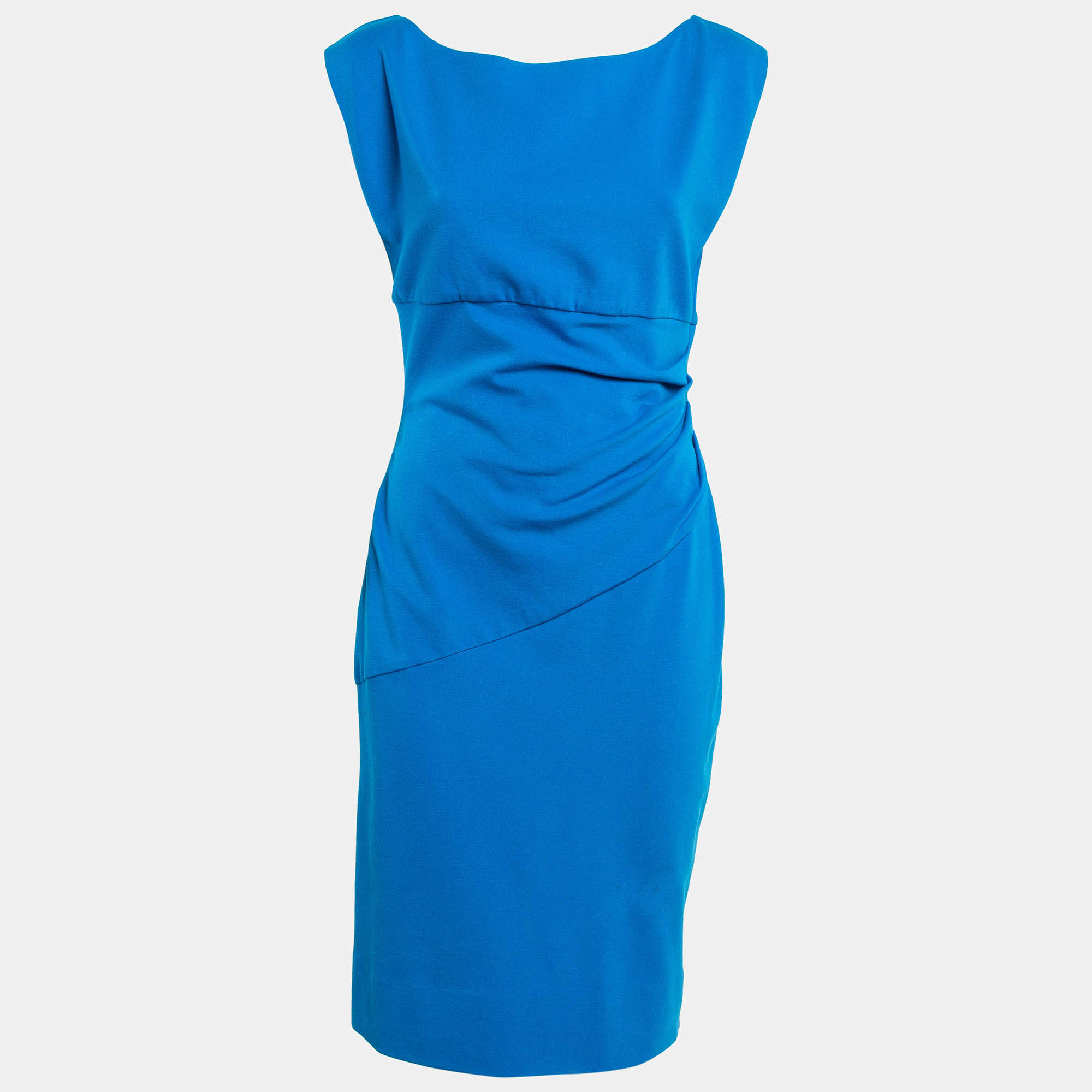 Pre Owned Diane Von Furstenberg Blue Jersey Sleeveless Jori Dress L