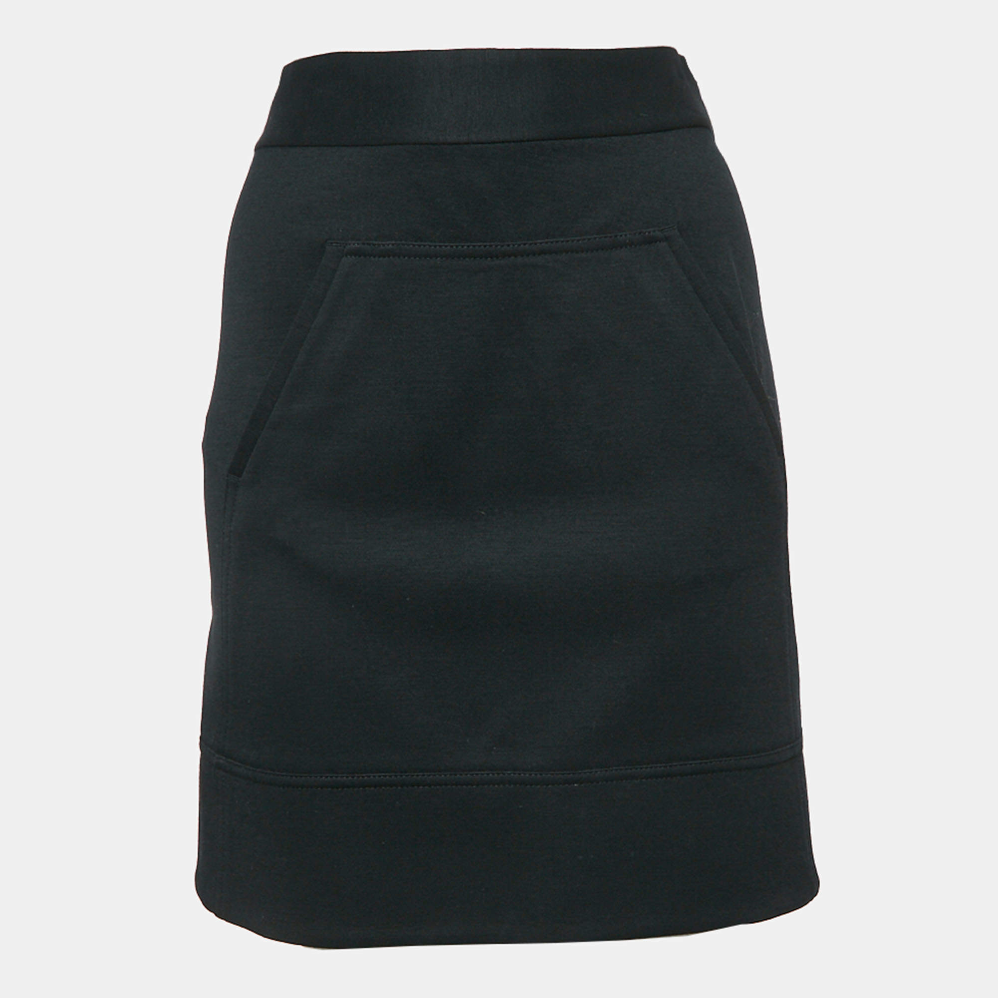 Diane Von Furstenberg Black Wool Jersey Jourdan Mini Skirt S