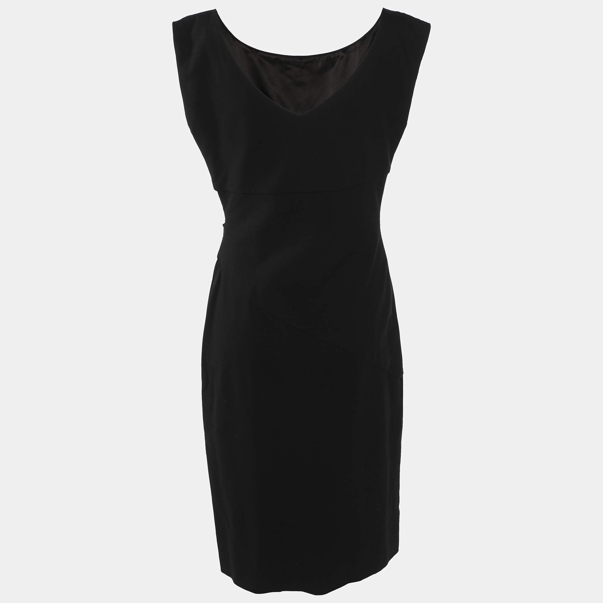 Pre Owned Diane Von Furstenberg Black Jersey Dress M