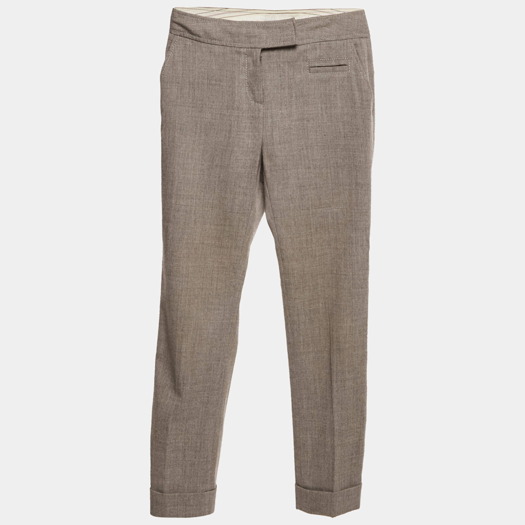 Pre Owned Diane Von Furstenberg Grey Wool Nicollete Trouser S
