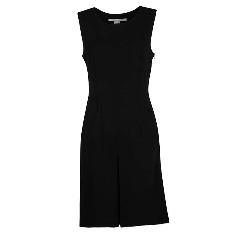 Pre Owned Diane Von Furstenberg Black Side Zip Detail Sleeveless Carpreena Dress S