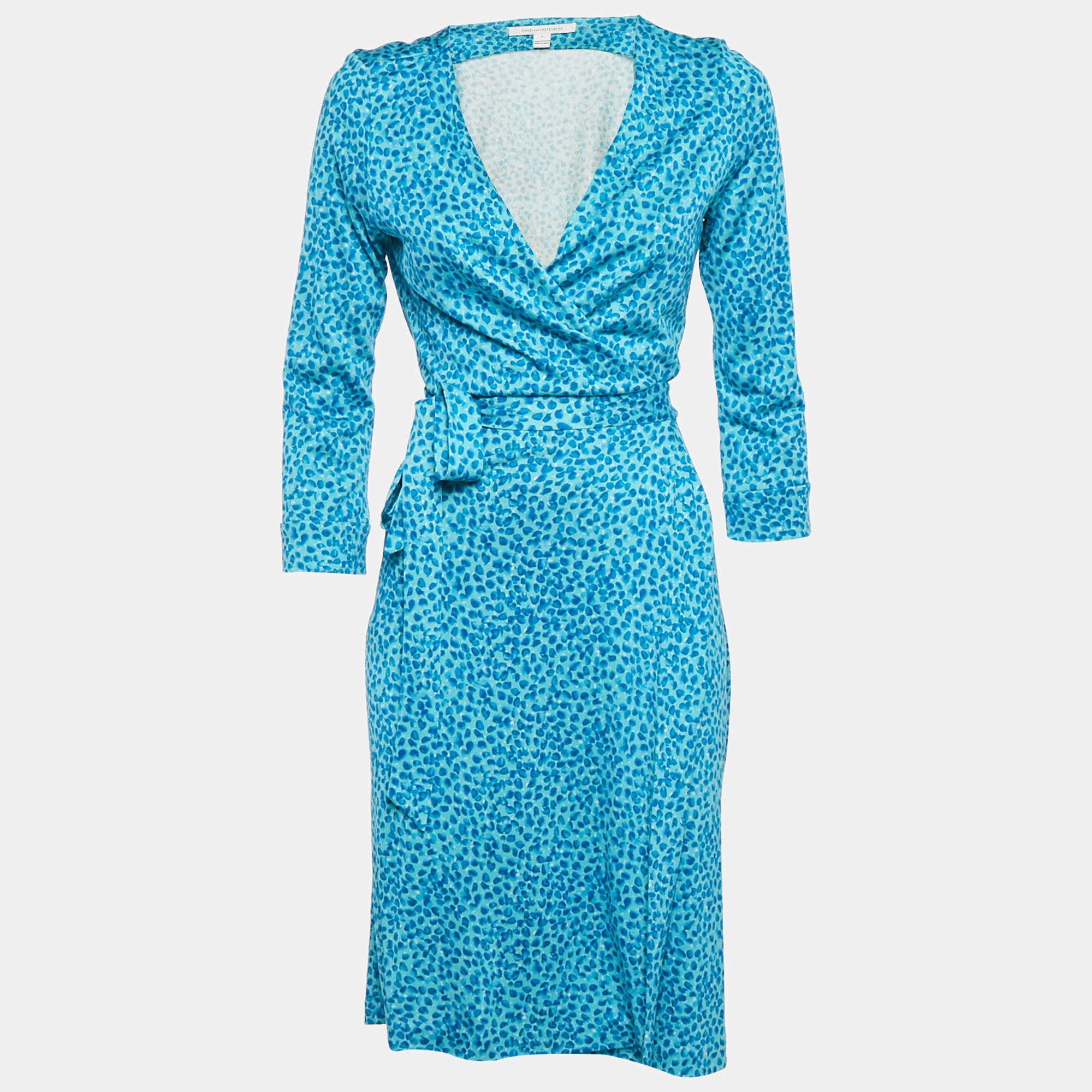 Diane Von Furstenberg Blue and White Printed New Julian Two