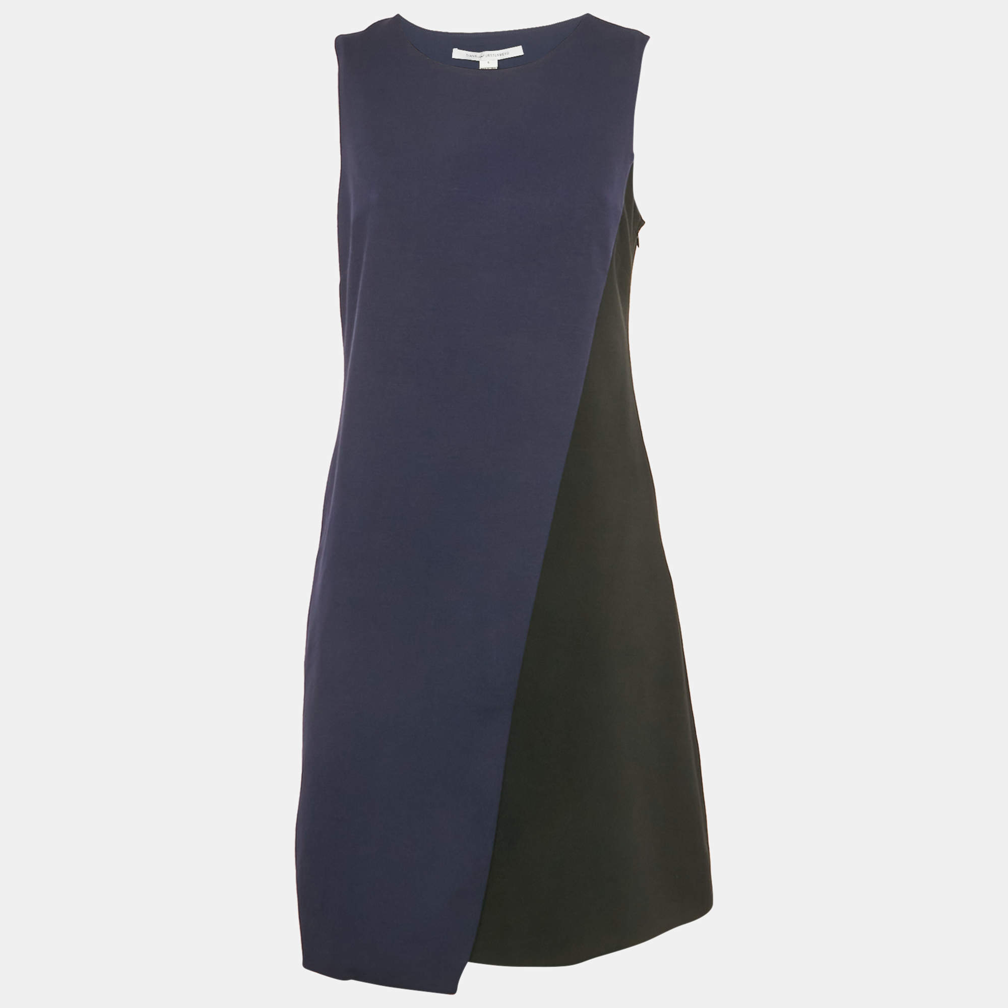 Pre Owned Diane Von Furstenberg Blue Jersey Livvy Dress M