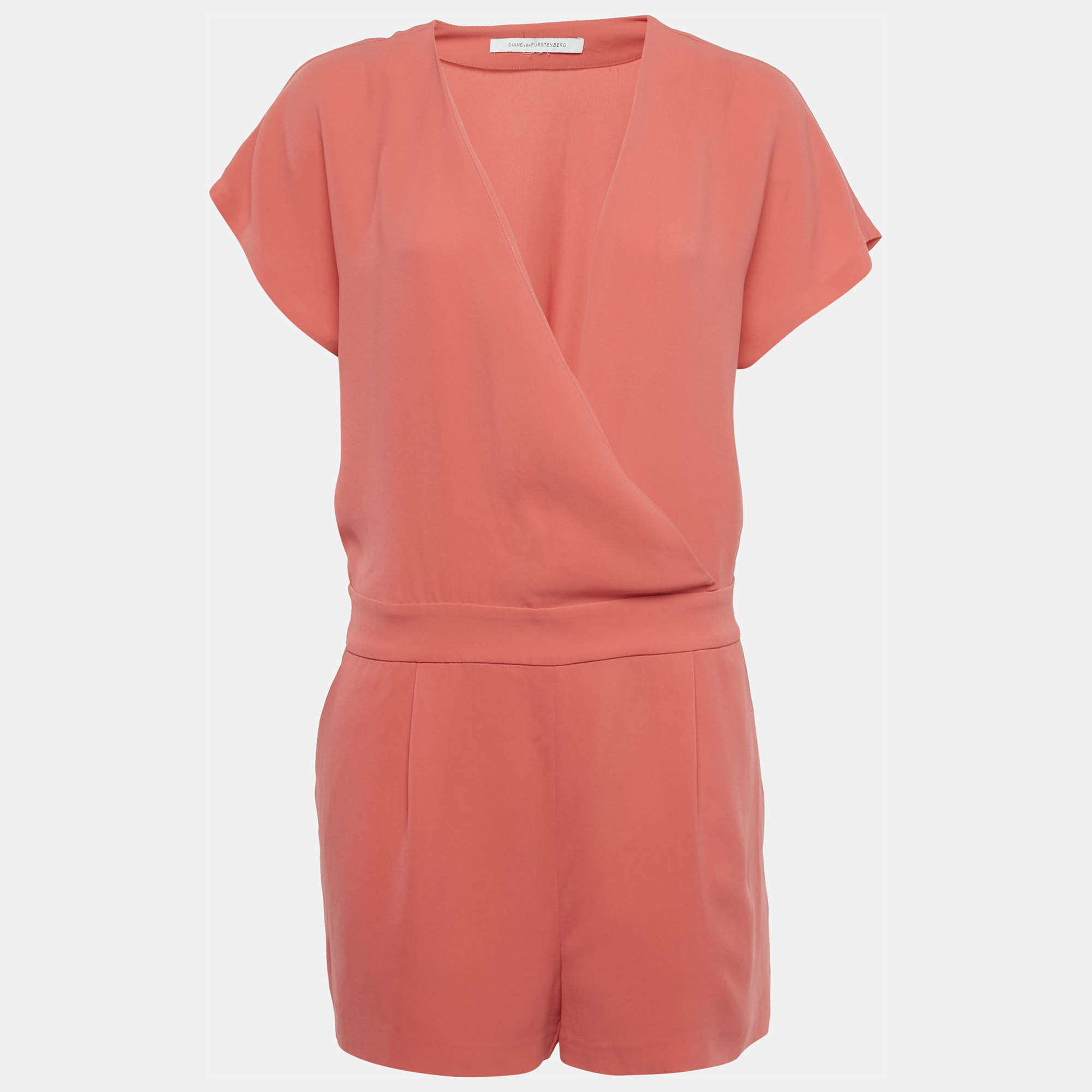 مملوكة مسبقًا Diane Von Furstenberg Orange Crepe Playsuit M