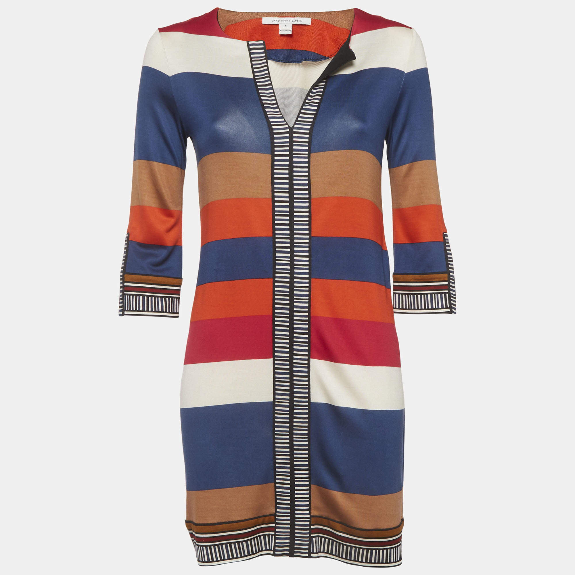 مملوكة مسبقًا Diane Von Furstenberg Multicolor Printed Mini Dress S