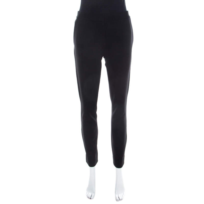 Diane von Furstenberg Black Stretch Cotton Cropped Genesis Pants M 
