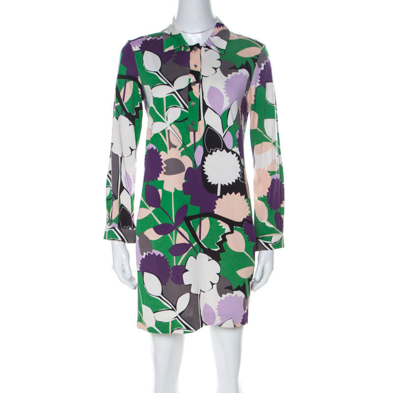 Diane von Furstenberg Multicolor Printed Silk Jersey Nicole Tunic M 