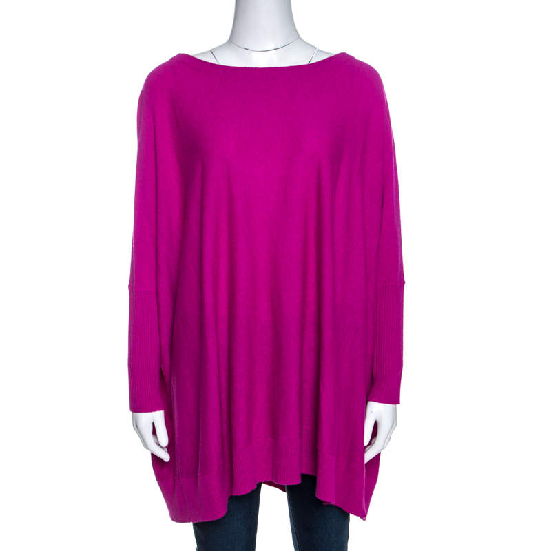 Pre Owned Diane von Furstenberg Roseberry Pink Wool Blend Ahiga Bis Sweater S