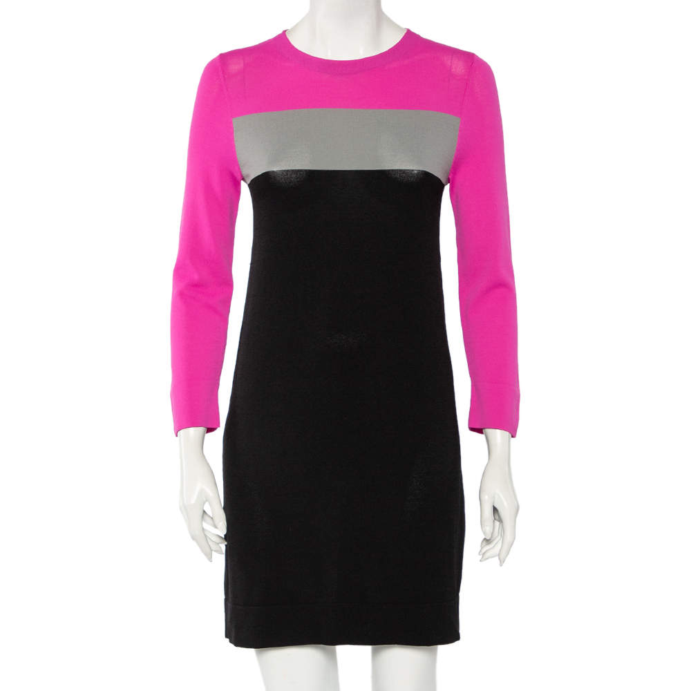 Diane Von Furstenberg Colorblock Striped Knit Aina Mini Dress S