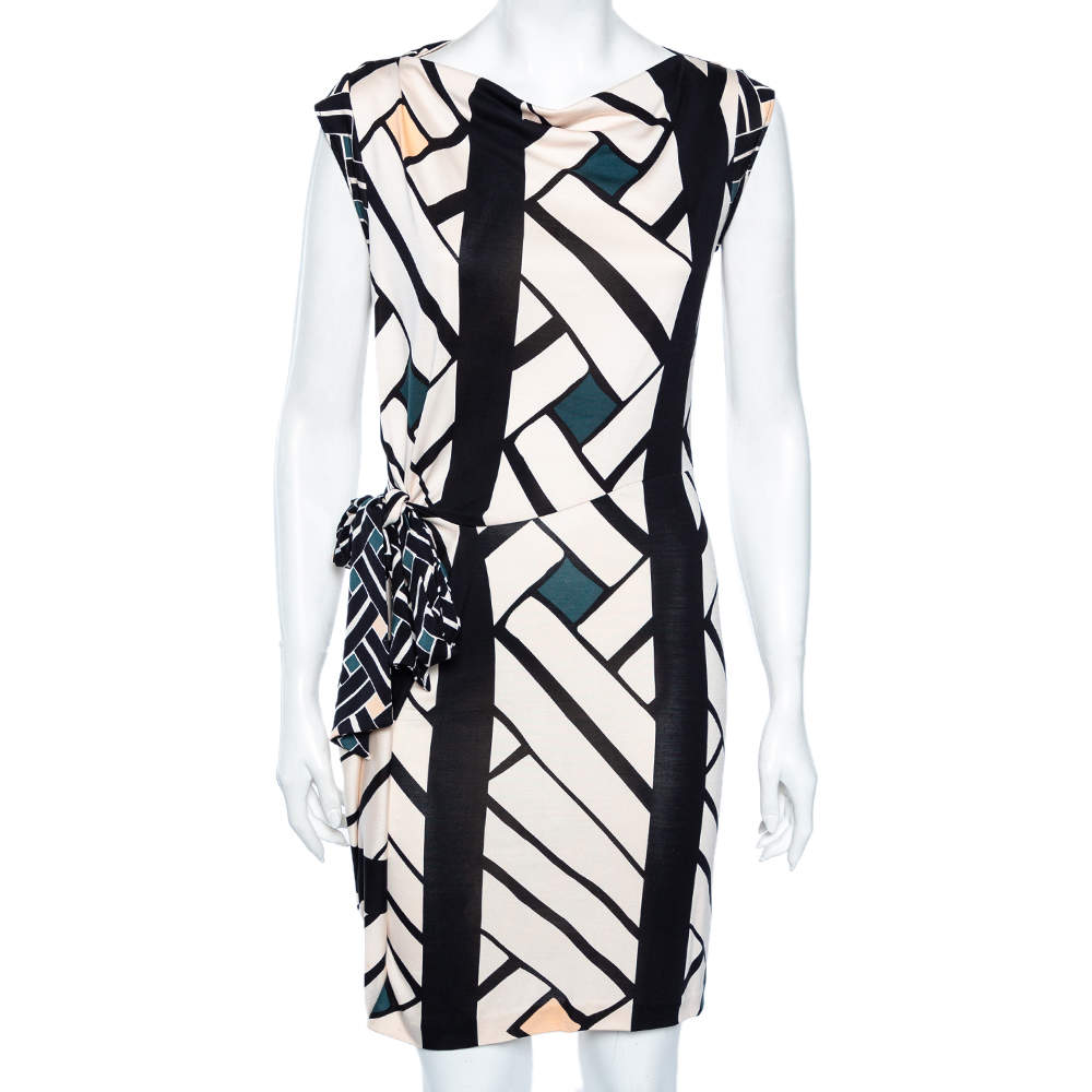 Diane von Furstenberg Multicolored Printed Silk Vanda Dress S