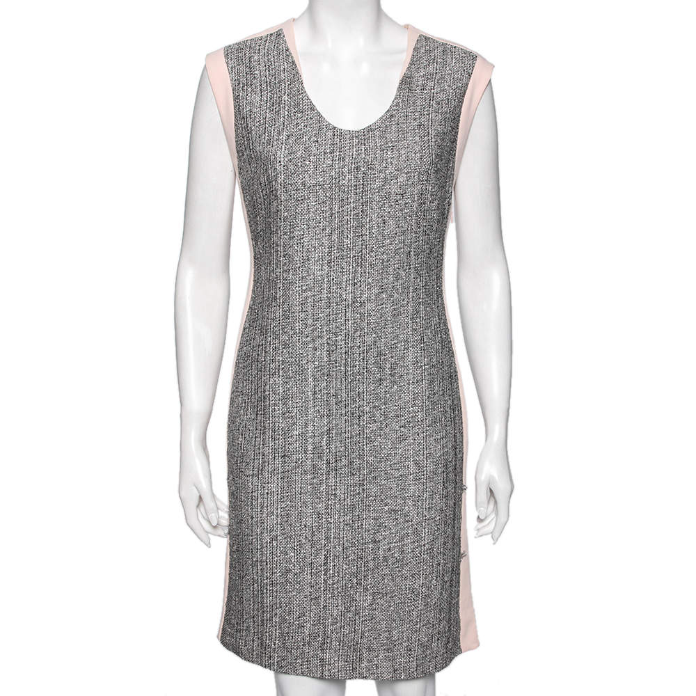 Diane von Furstenberg Colorblock Crepe & Tweed Paneled Katherine Dress M
