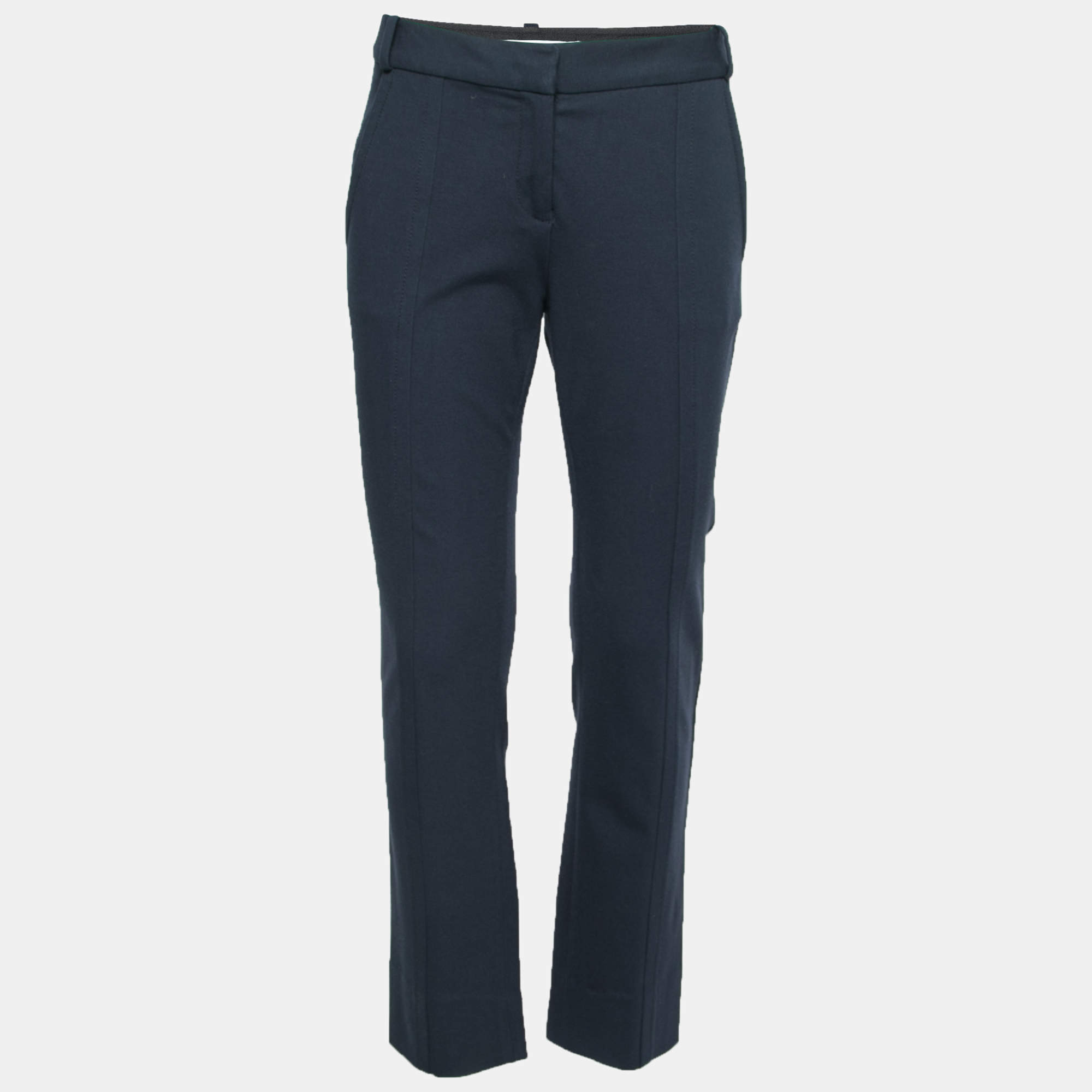 Pre Owned Diane von Furstenberg Navy Blue Knit Trousers M