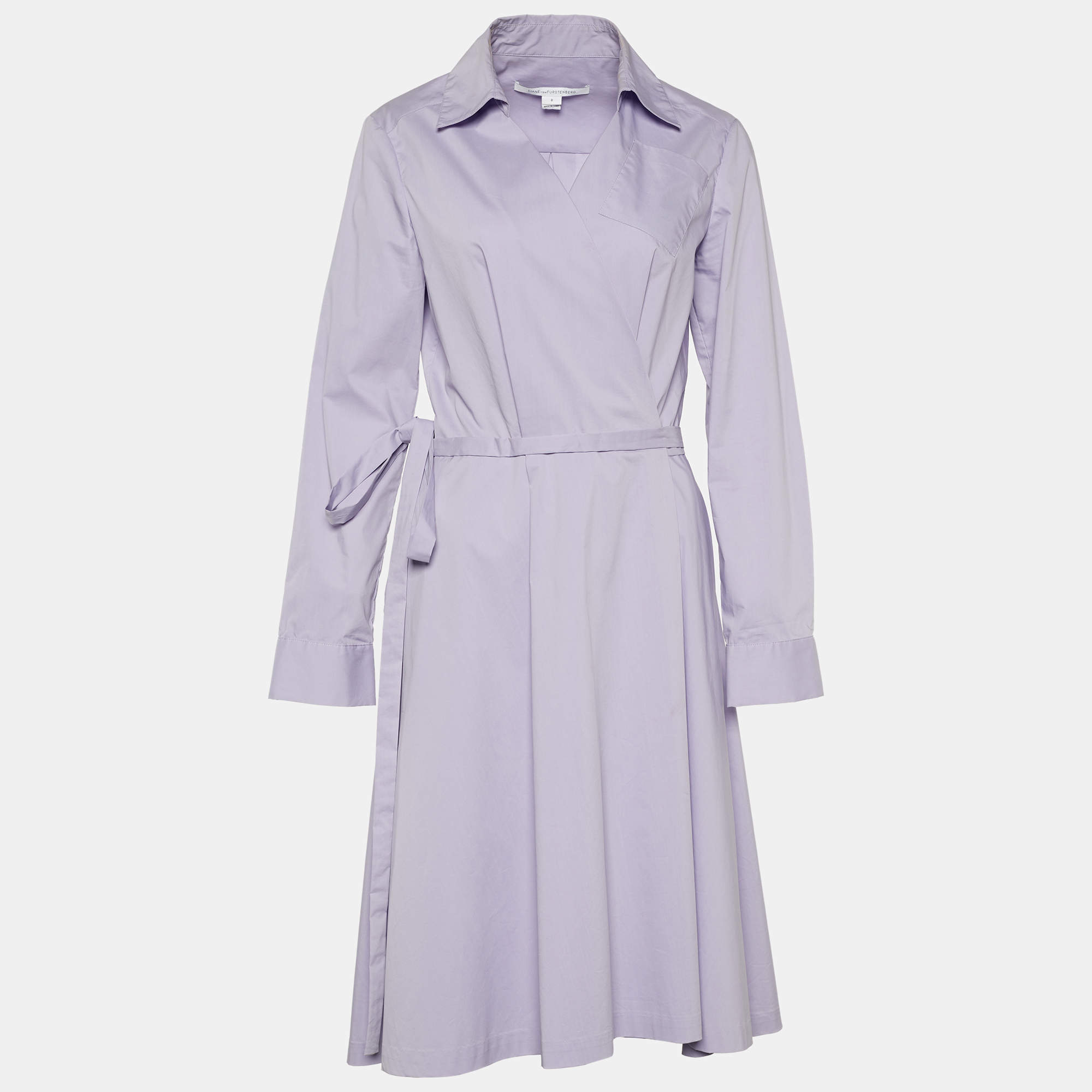 Diane von Furstenberg Lilac Cotton Robin Wrap Dress M