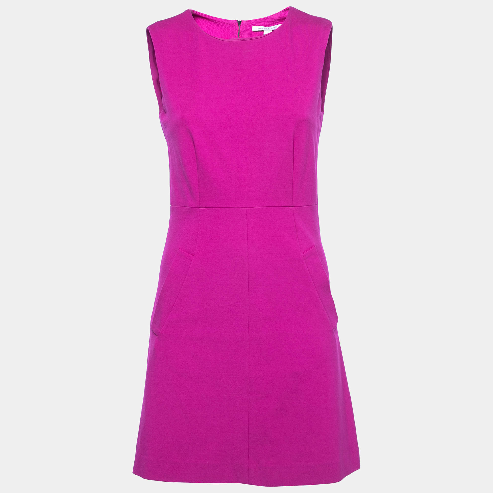 مملوكة مسبقًا Diane von Furstenberg Pink Knit Capreena Mini Dress S