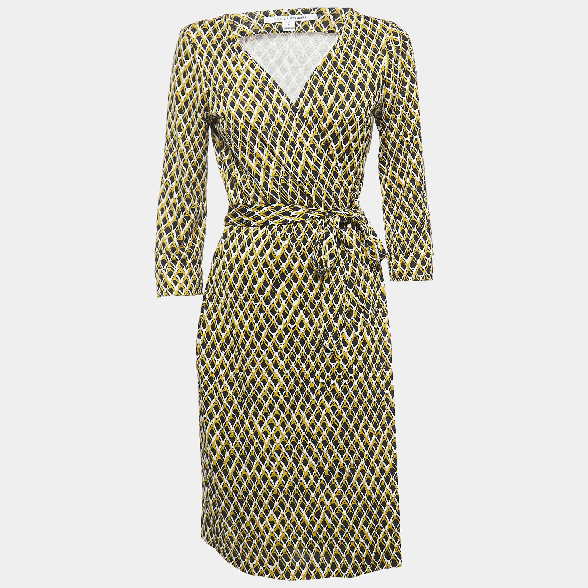 مملوكة مسبقًا Diane Von Furstenberg Multicolor Jersey Wrap Dress M