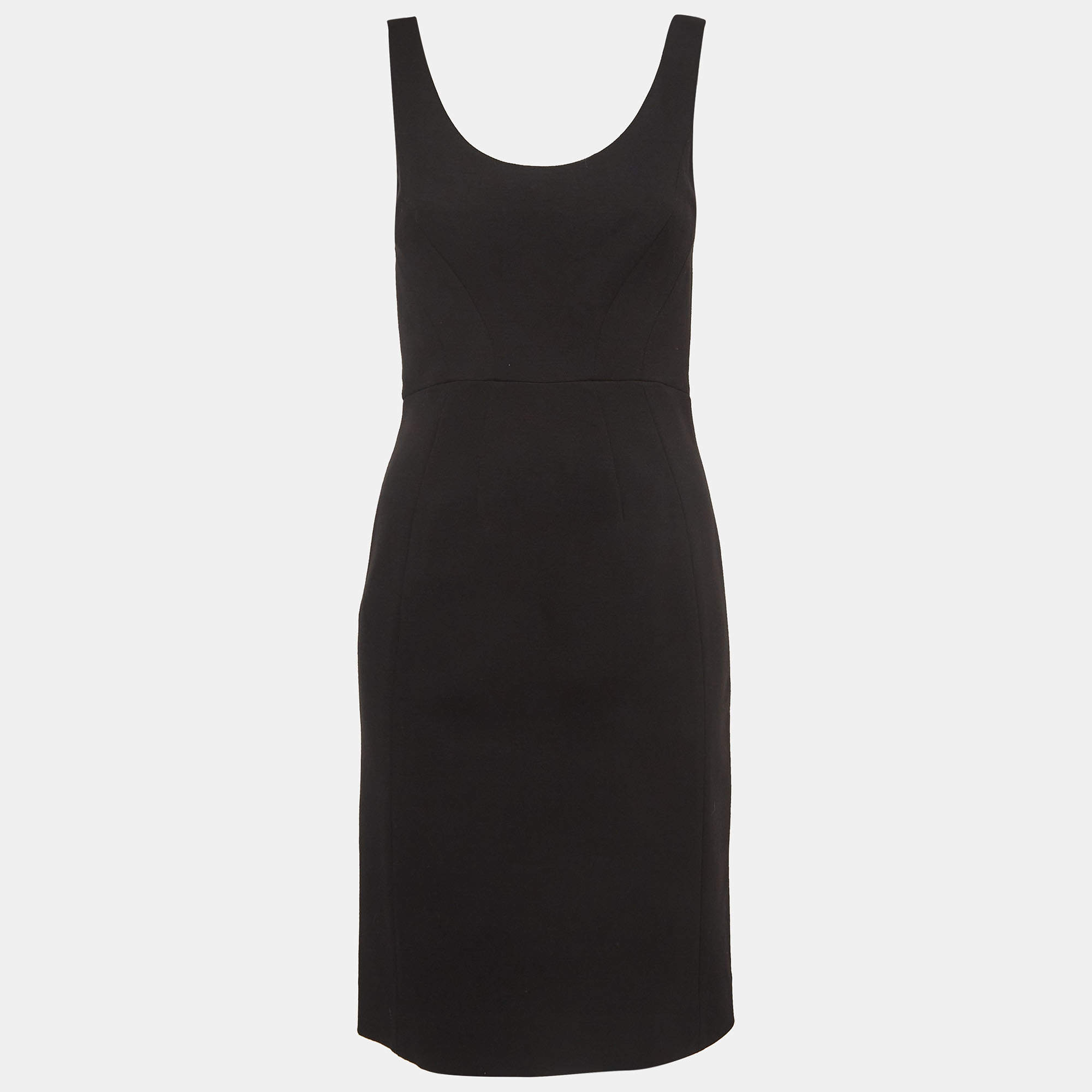 Pre Owned Diane Von Furstenberg Black Jersey Mini Dress S