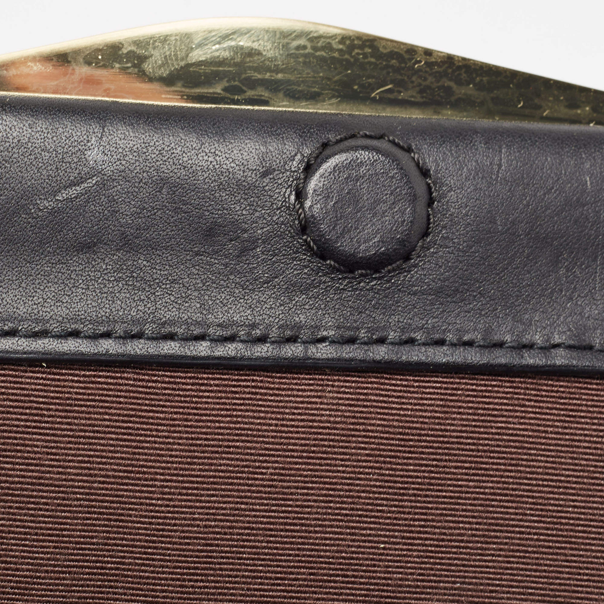 Diane Von Furstenberg Black/Gold Lizard Embossed and Leather