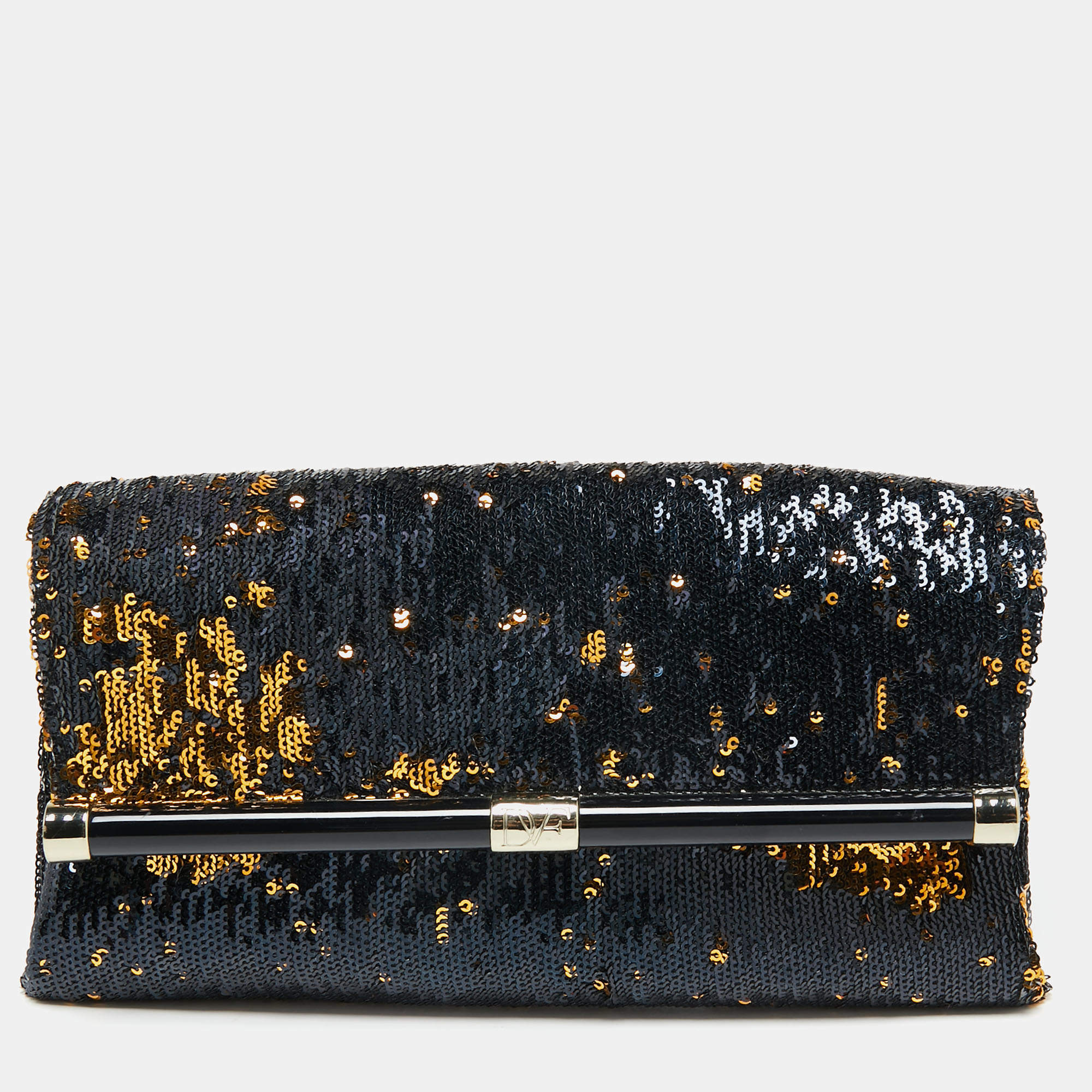 Pre Owned Diane von Furstenberg Sequins 440 Envelope Clutch
