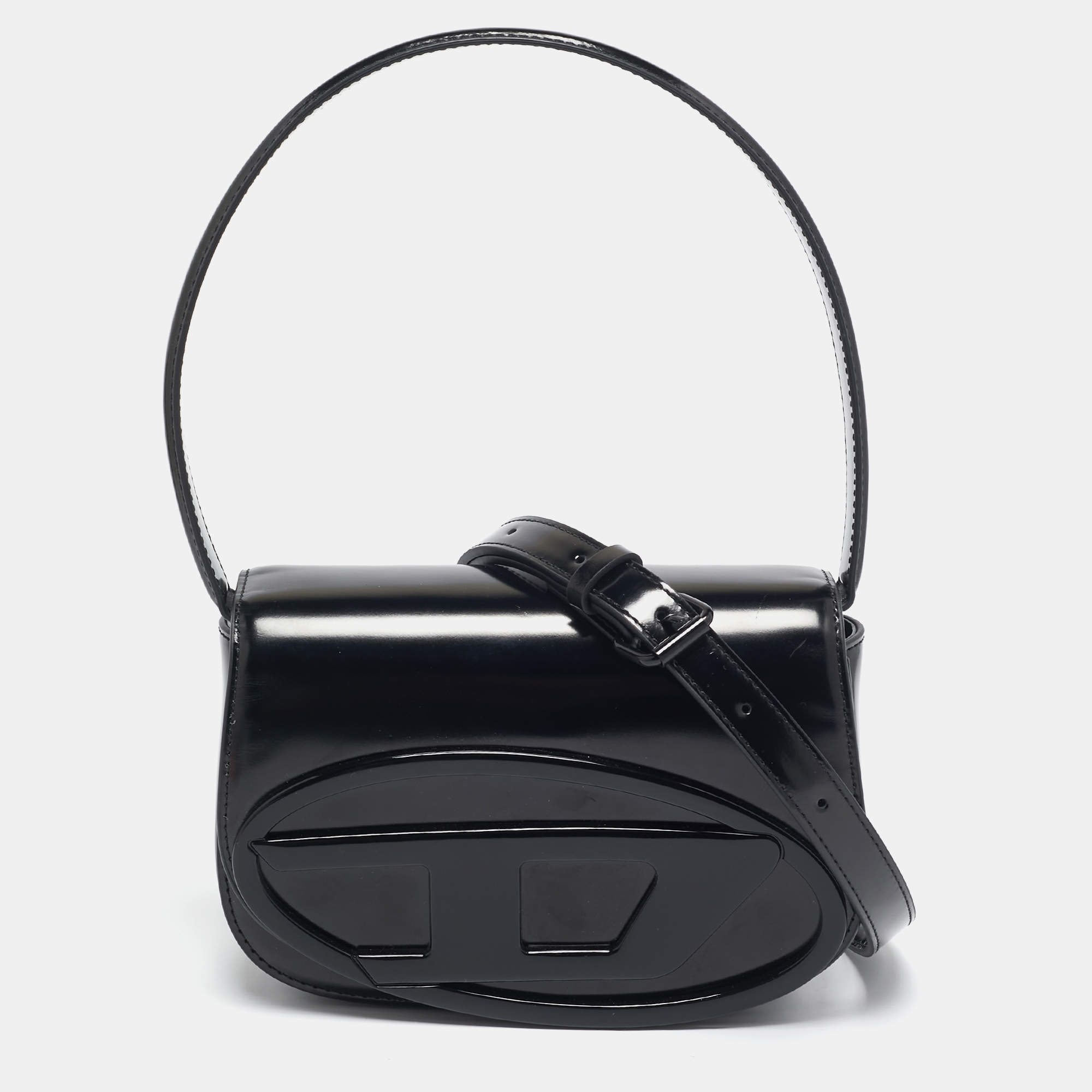 مملوكة مسبقًا Diesel Black Mirrored Leather 1DR-Iconic Shoulder Bag
