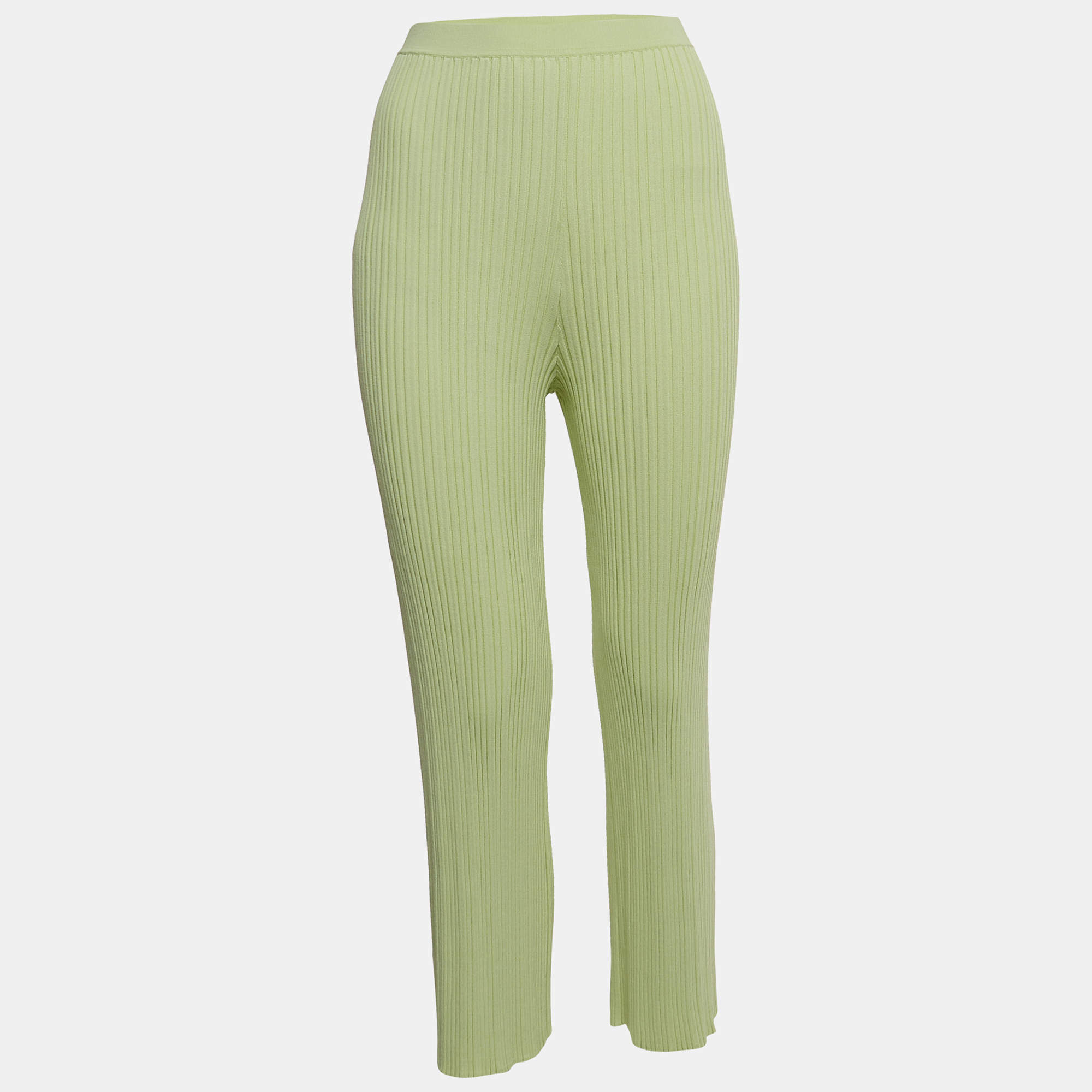 Dion Lee Mint Green Ribbed Knit Pants M