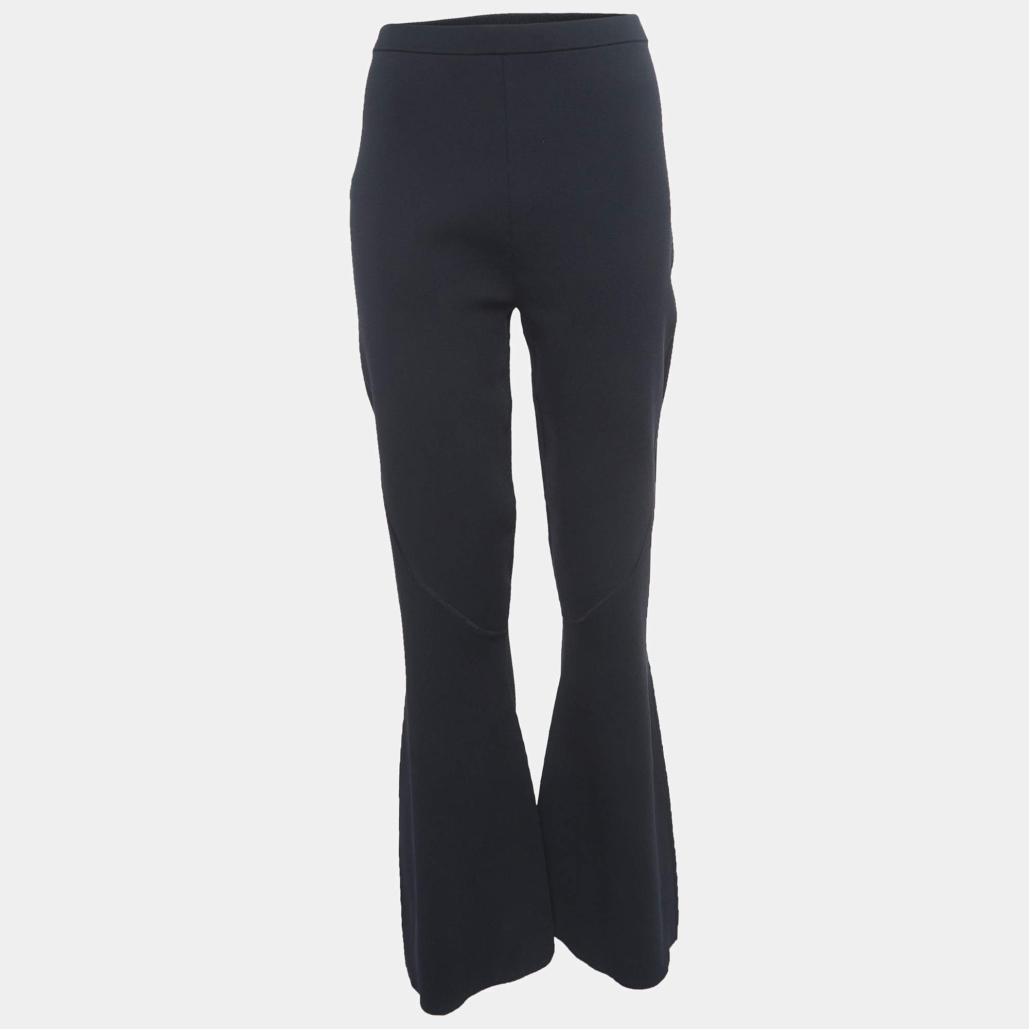 مملوكة مسبقًا Dion Lee Black Knit Wide Leg Pants L