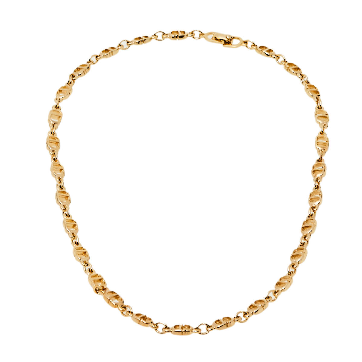 Christian Dior Vintage CD Logo Gold Tone Necklace