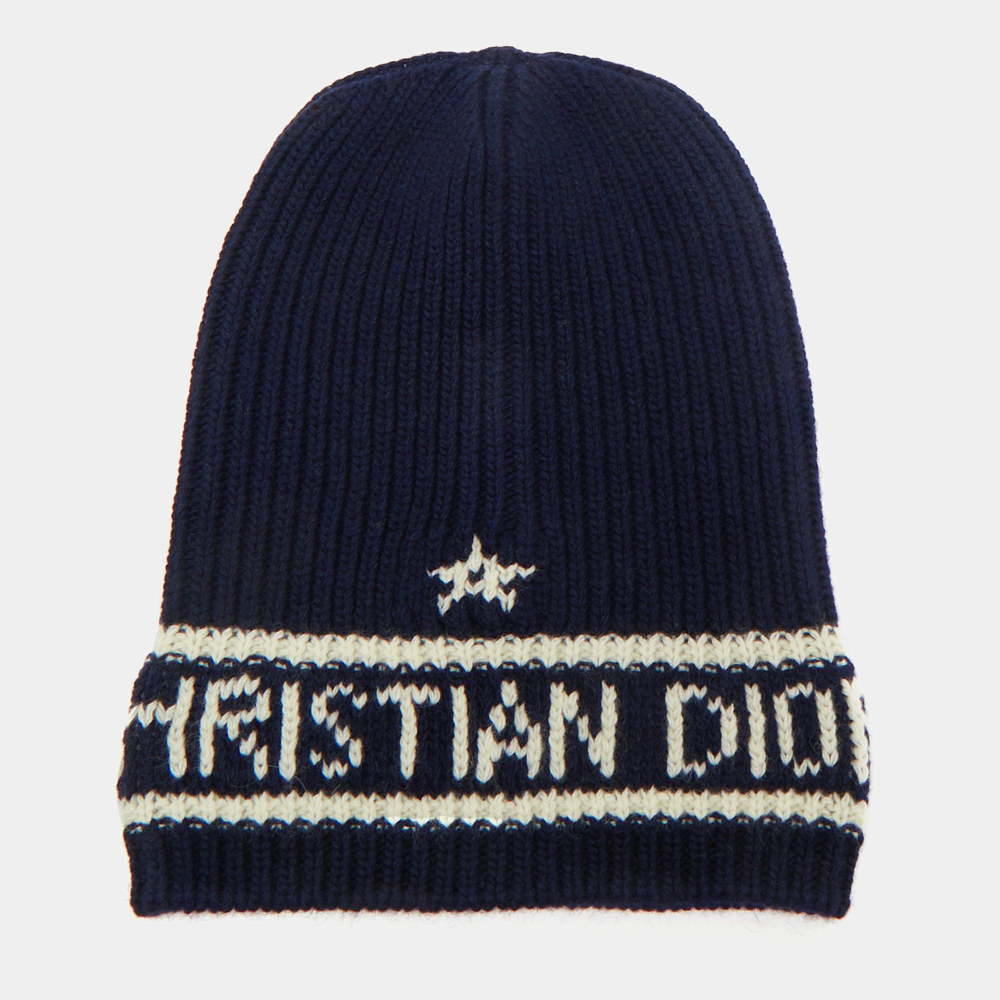 Pre Owned Dior Navy Blue Wool Cashmere Beanie