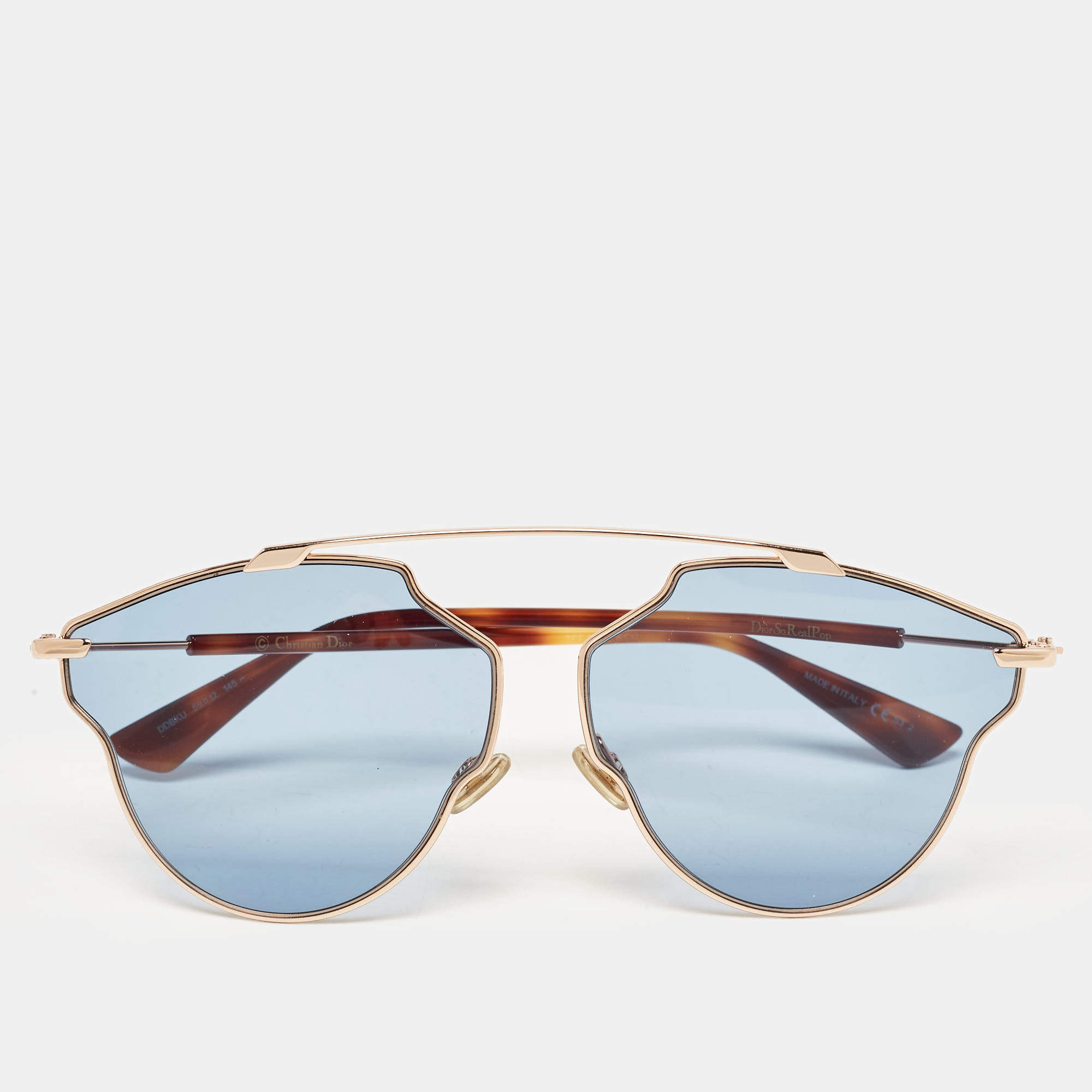 Pre Owned Dior Blue DDBKU Dior So Real Aviator Sunglasses