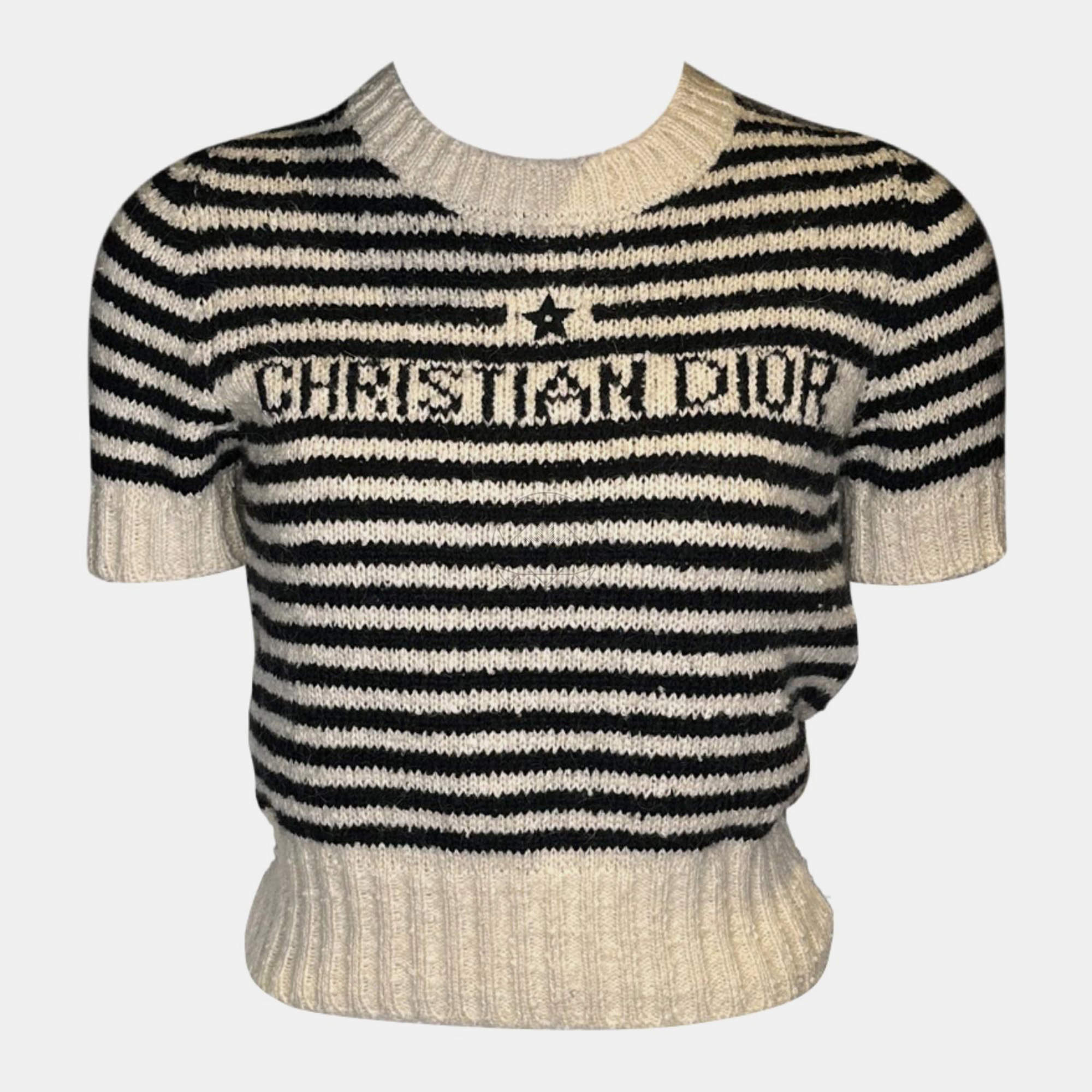 Pre Owned Christian Dior Mariniere Short-Sleeved Sweater