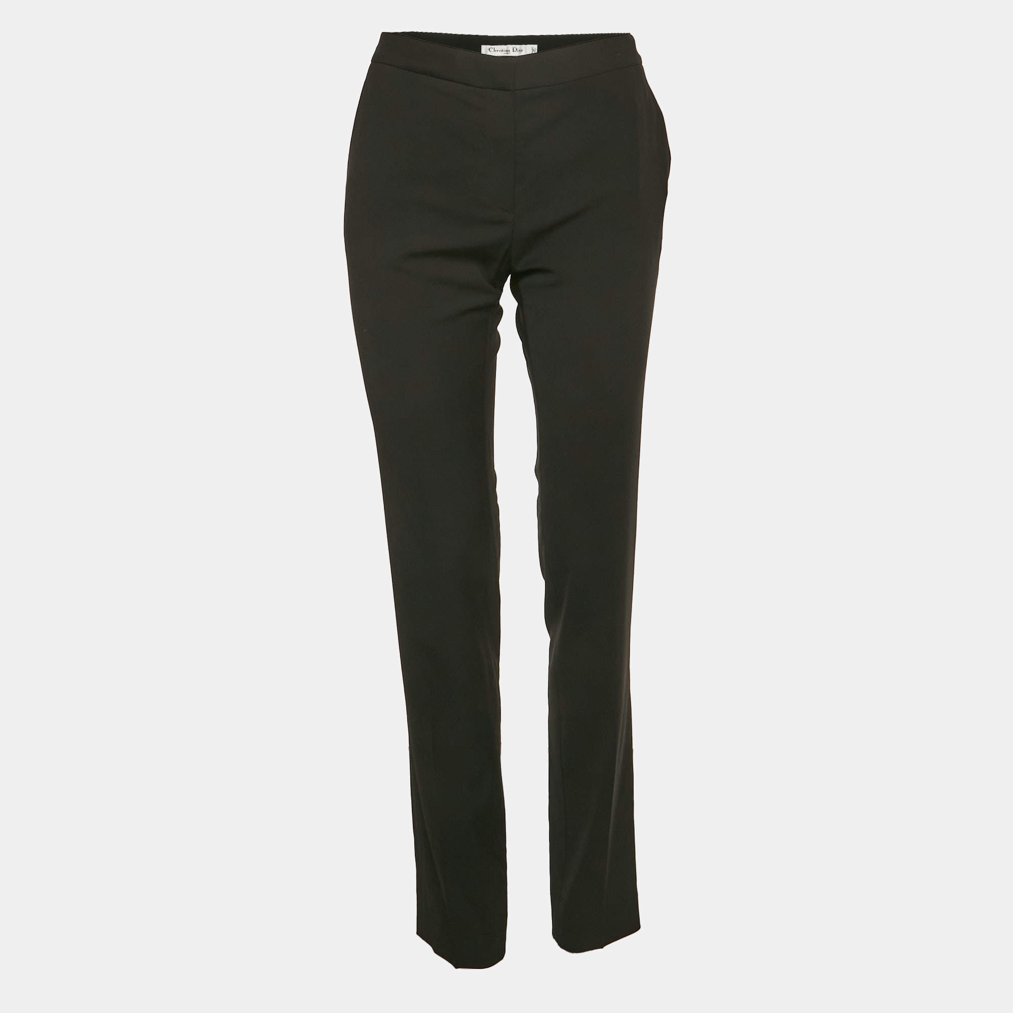 Christian Dior Black Wool Formal Trousers M