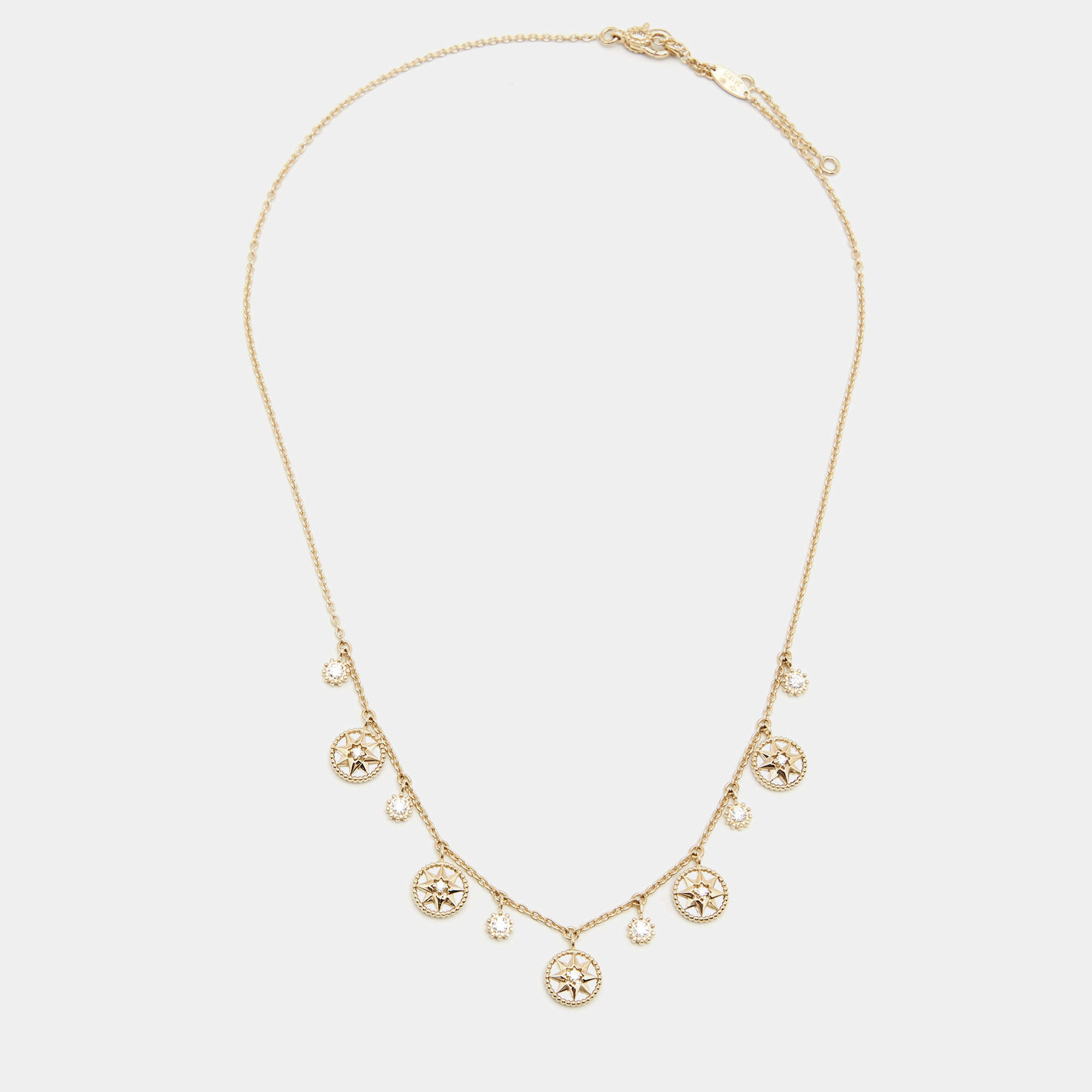 Rose Des Vents and Rose Céleste Long Necklace Yellow Gold, Platinum,  Diamonds, Mother-of-Pearl and Onyx