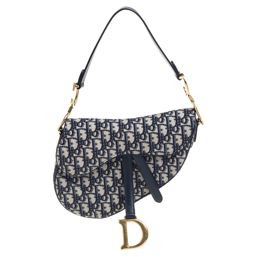 Dior Blue Diorissimo Canvas and Leather Saddle Bag Dior | The Luxury Closet
