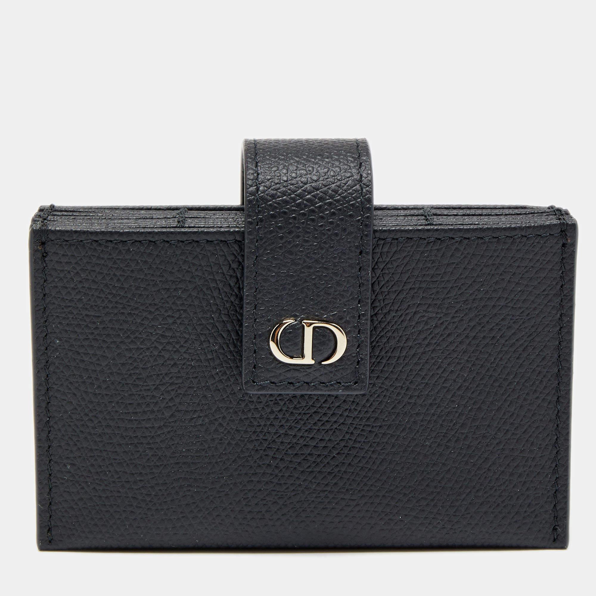 Dior Black Leather 30 Montaigne 5 Pockets Card Holder