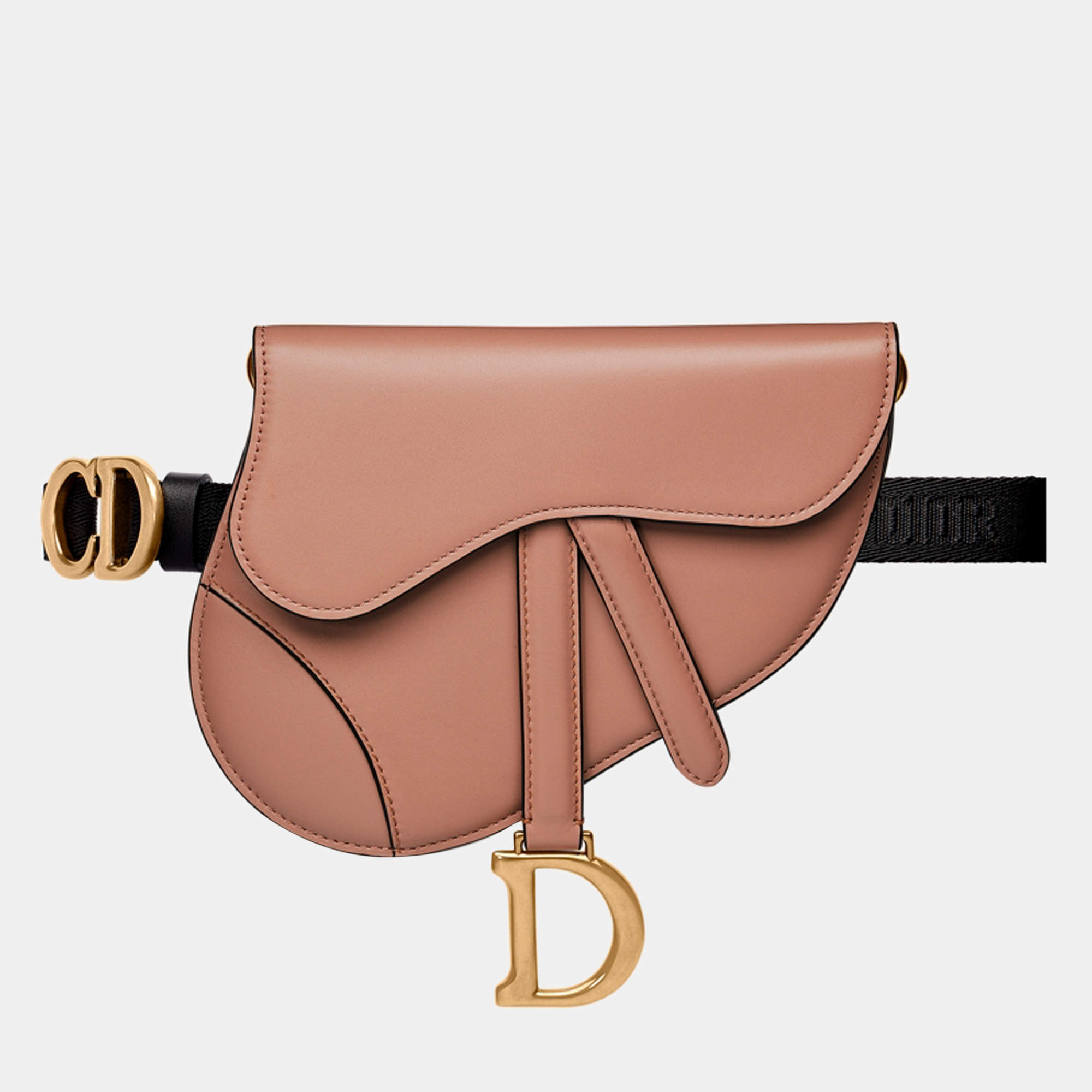 Dior Black Grained Calfskin SADDLE BELT POUCH S5632CWVG900U Dior