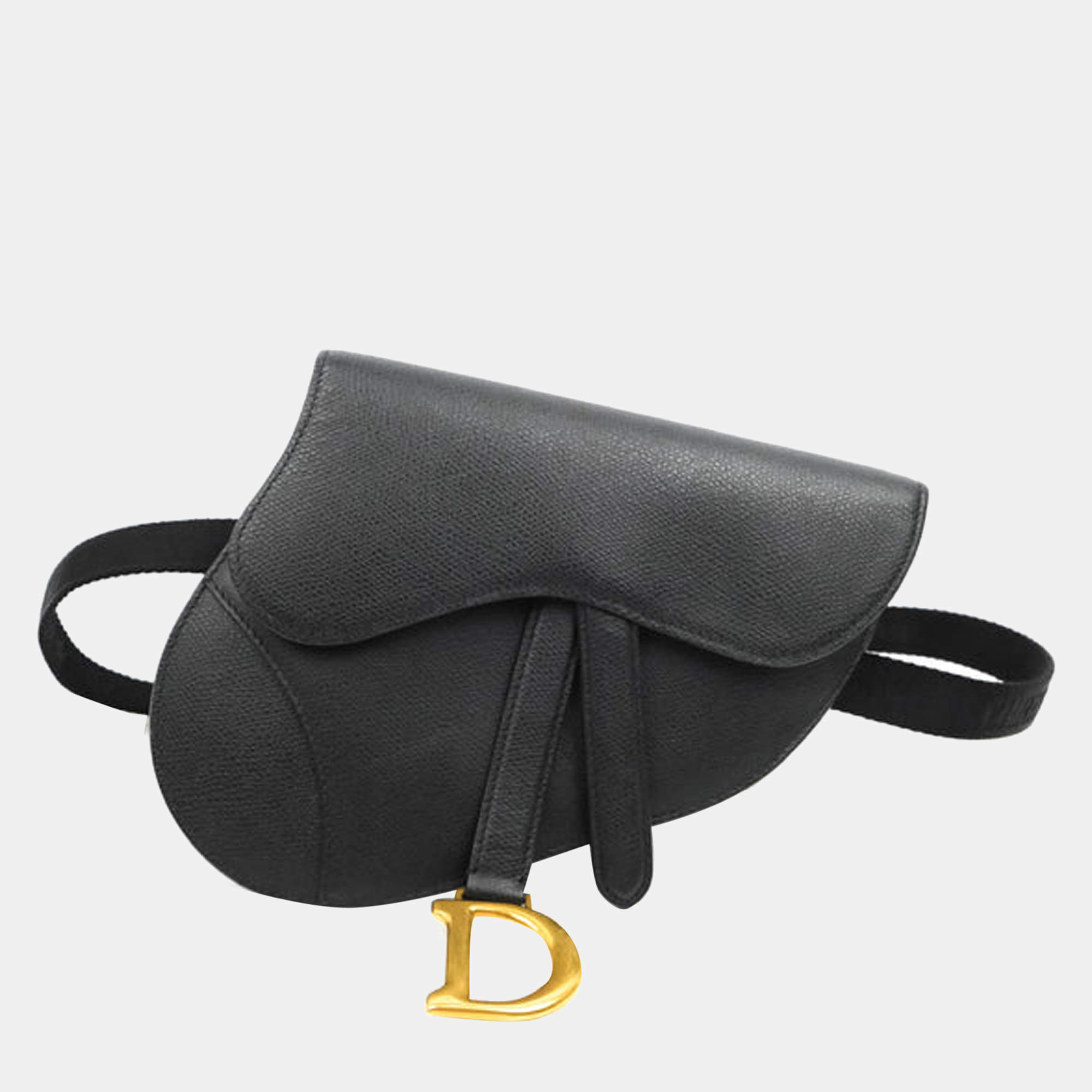Christian Dior Dior Black Ultra Matte Calfskin Saddle Belt Pouch
