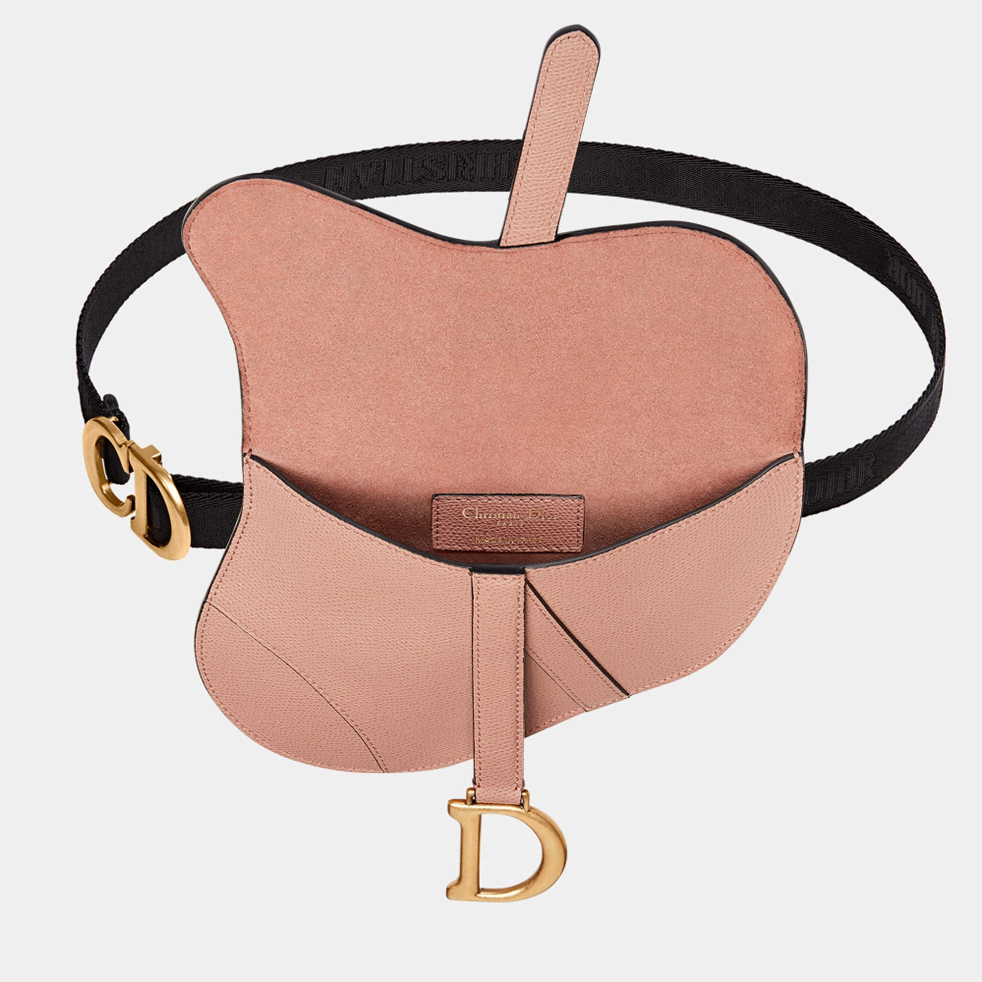 Dior - Saddle Bag with Strap Powder Beige Grained Calfskin - Women