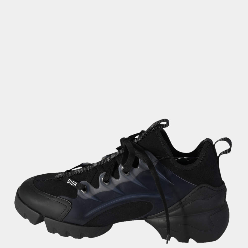 Pre Owned Dior Black Technical Fabric D-Connect Sneaker Size EU 39.5